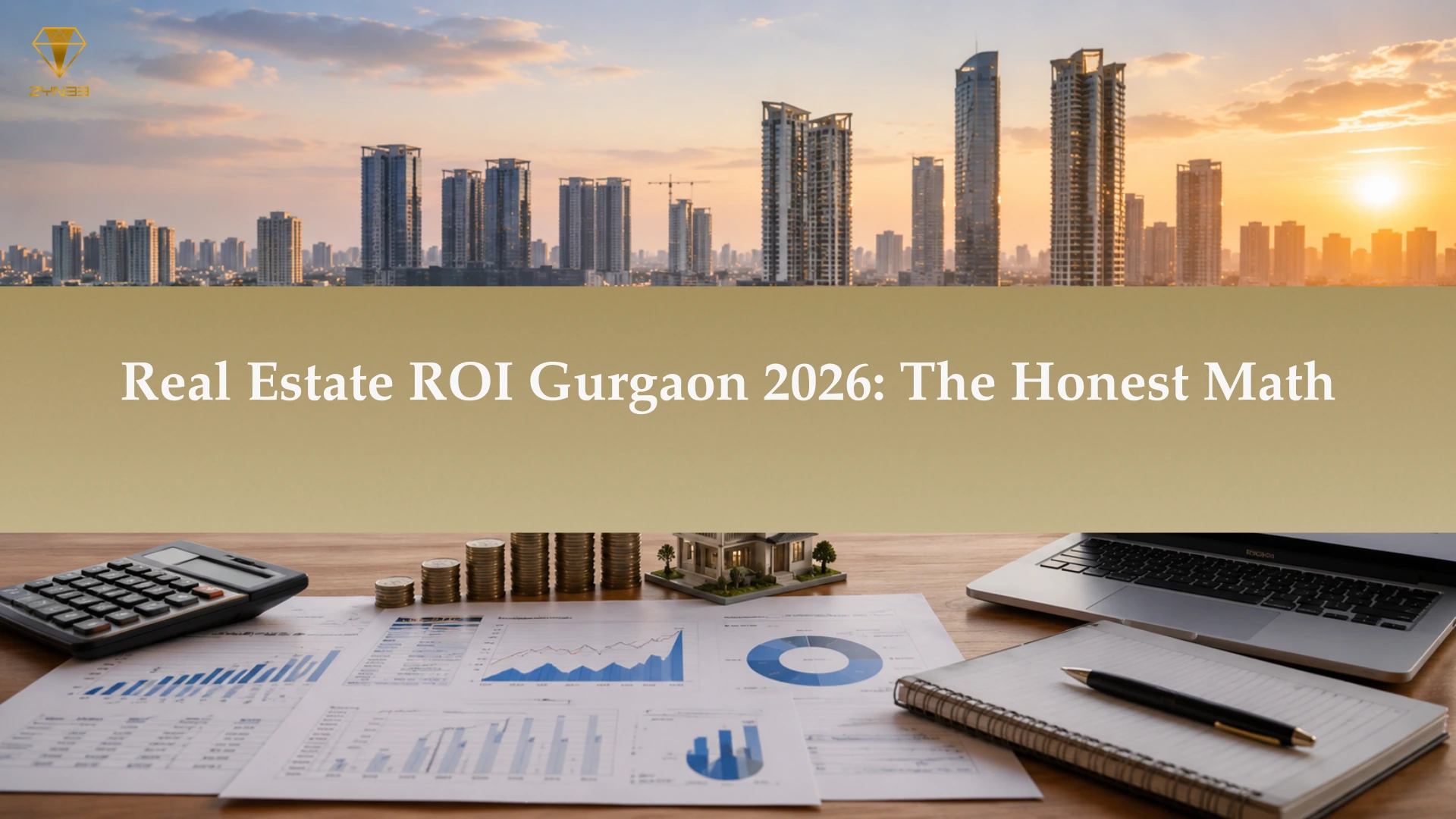 Hero Alt Tag: Investor reviewing Gurgaon real estate ROI calculations, property appreciation trends, tax impact, and net return projections for premium residential investments in Gurgaon 2026