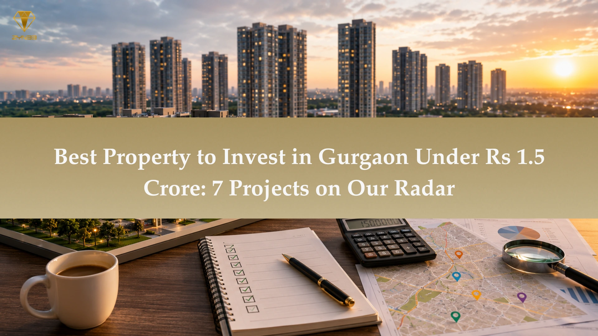 Best property to invest in Gurgaon under ₹1.5 crore featuring premium residential projects in Sohna Road, New Gurgaon, and Dwarka Expressway.
