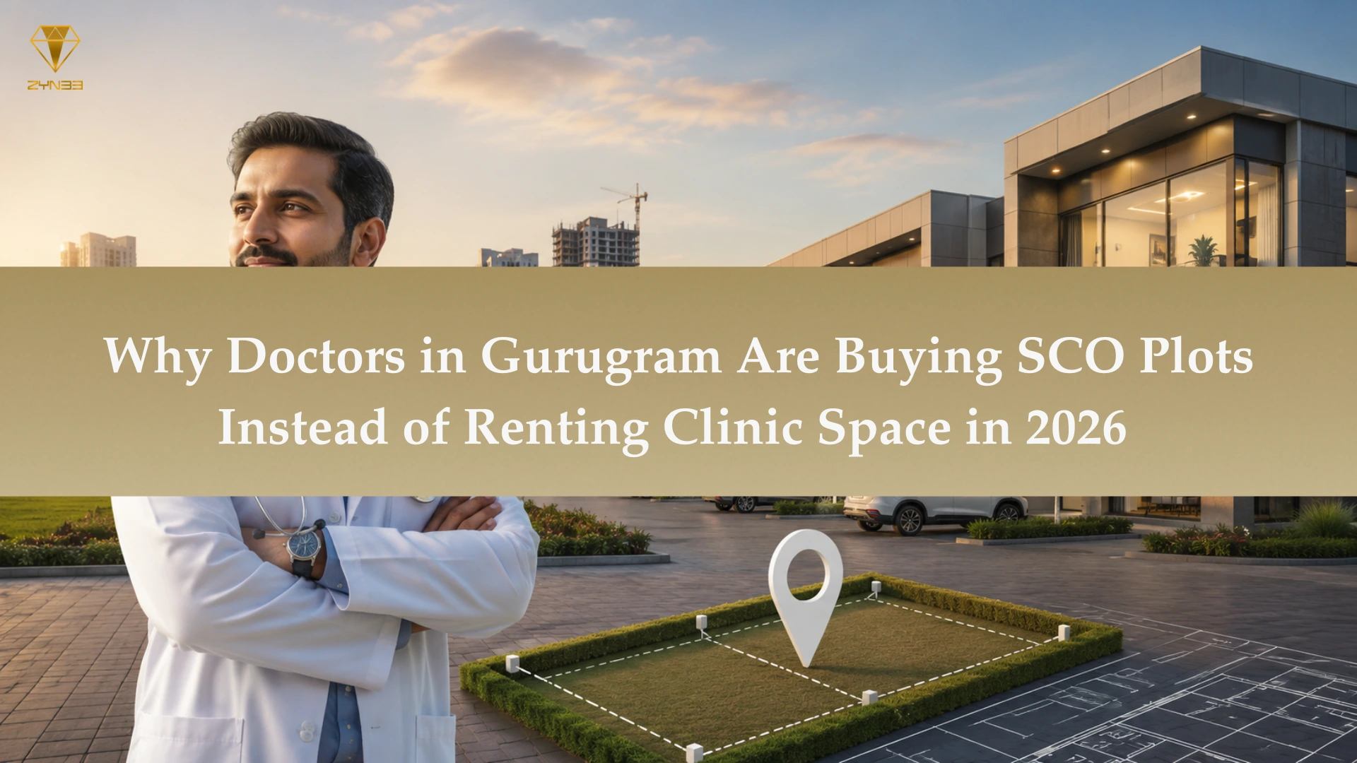 Doctor investing in SCO plots in Gurgaon for a modern medical clinic and commercial property with high rental income potential