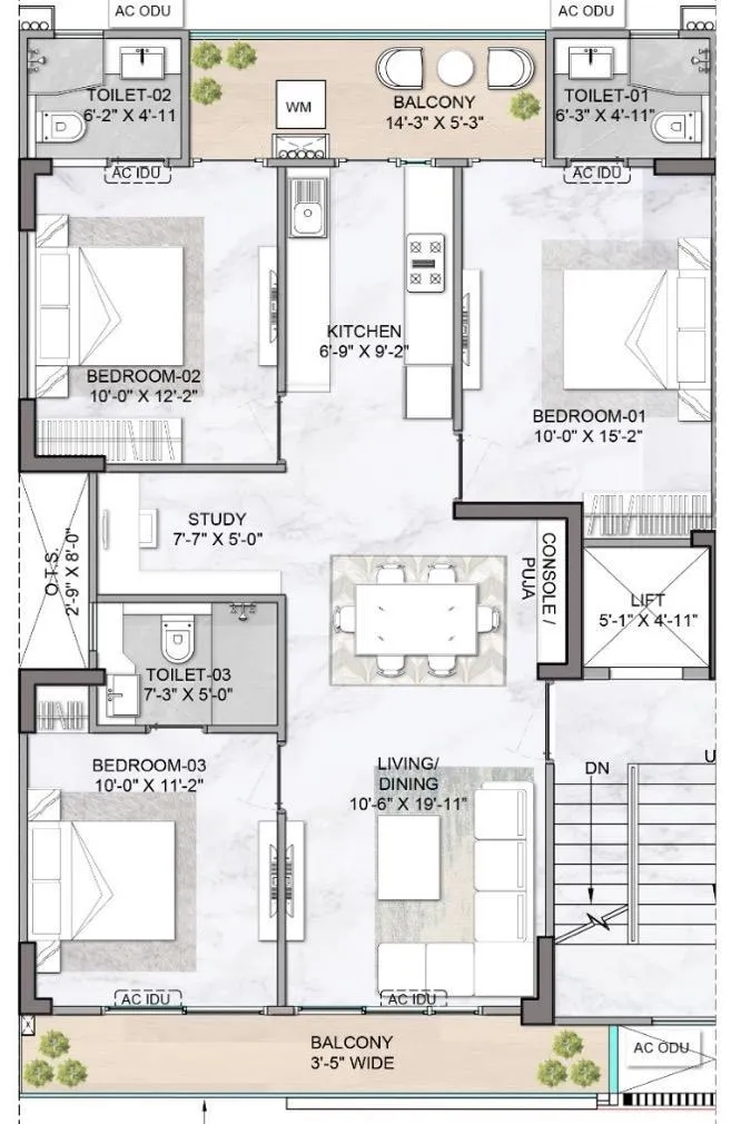 Floor Plan 3.5 BHK