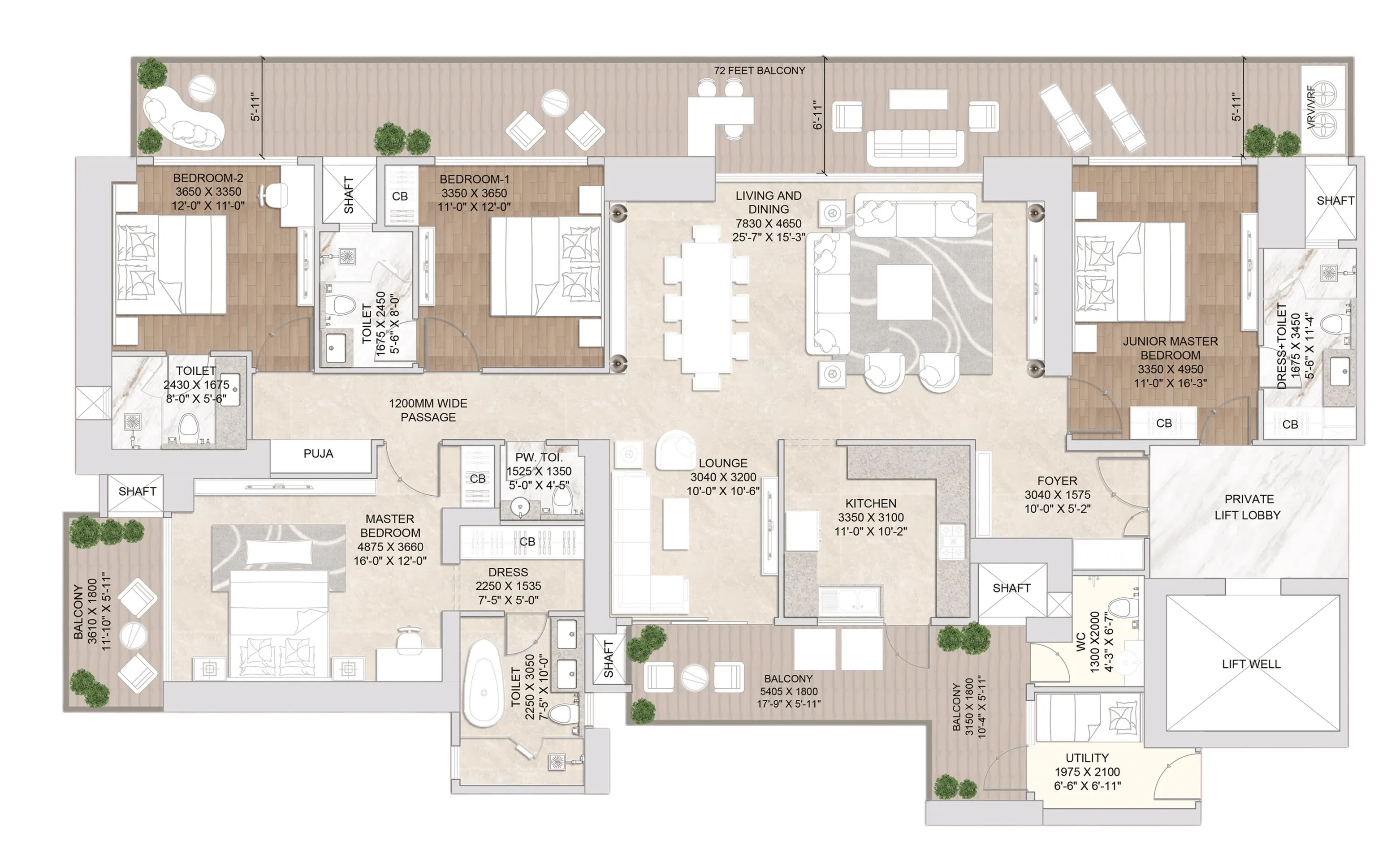 Floor Plan 4.5 BHK