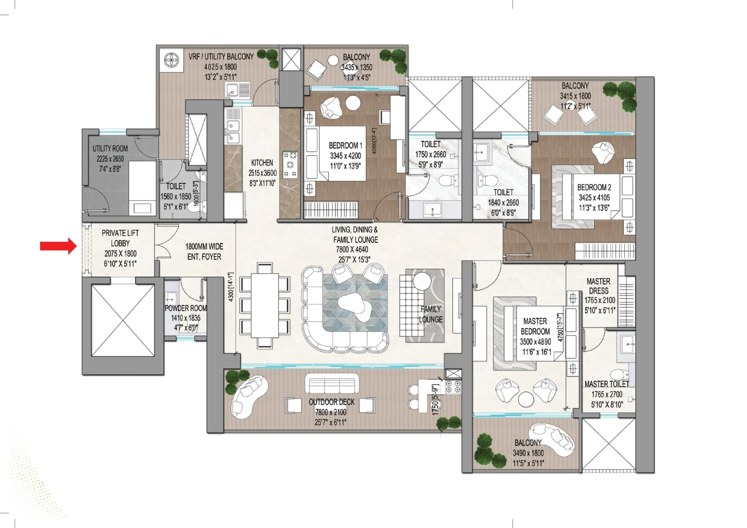 Floor Plan 3.5 BHK