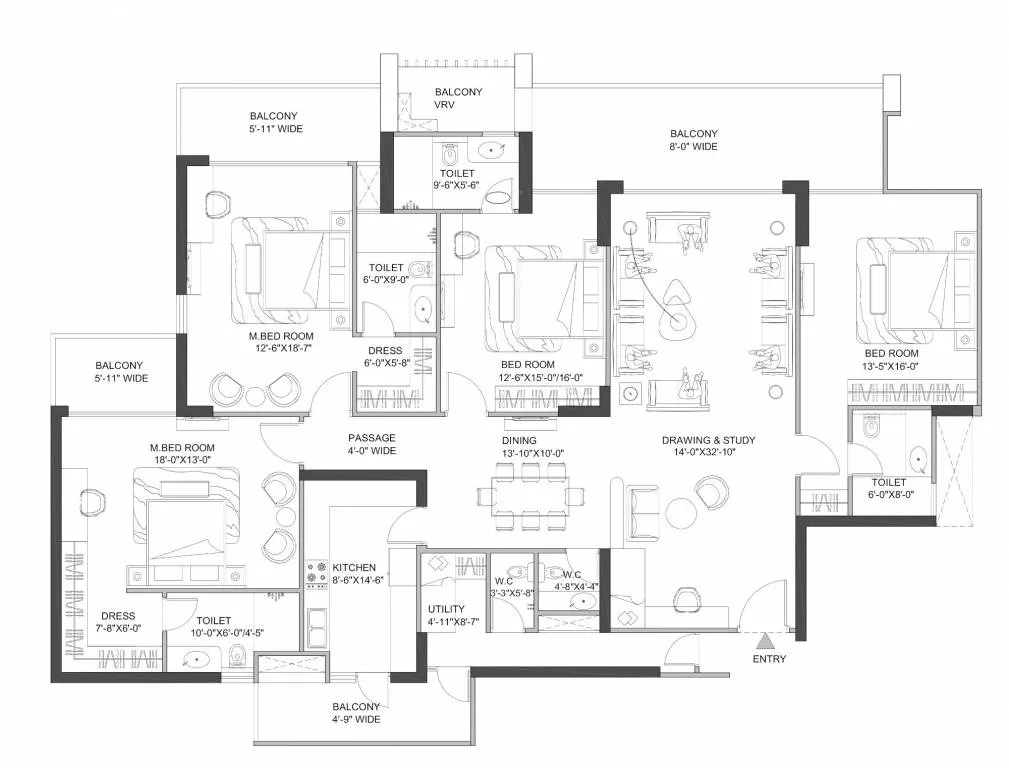 Floor Plan 4.5 BHK