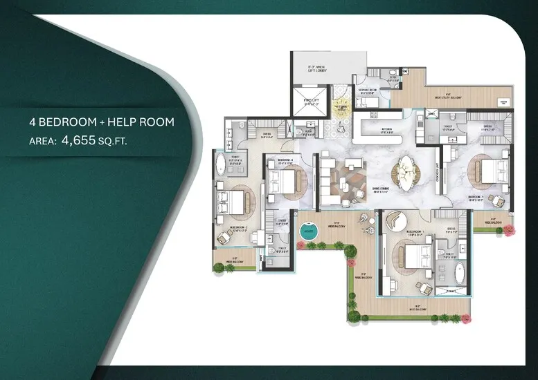 Floor Plan 4 BHK