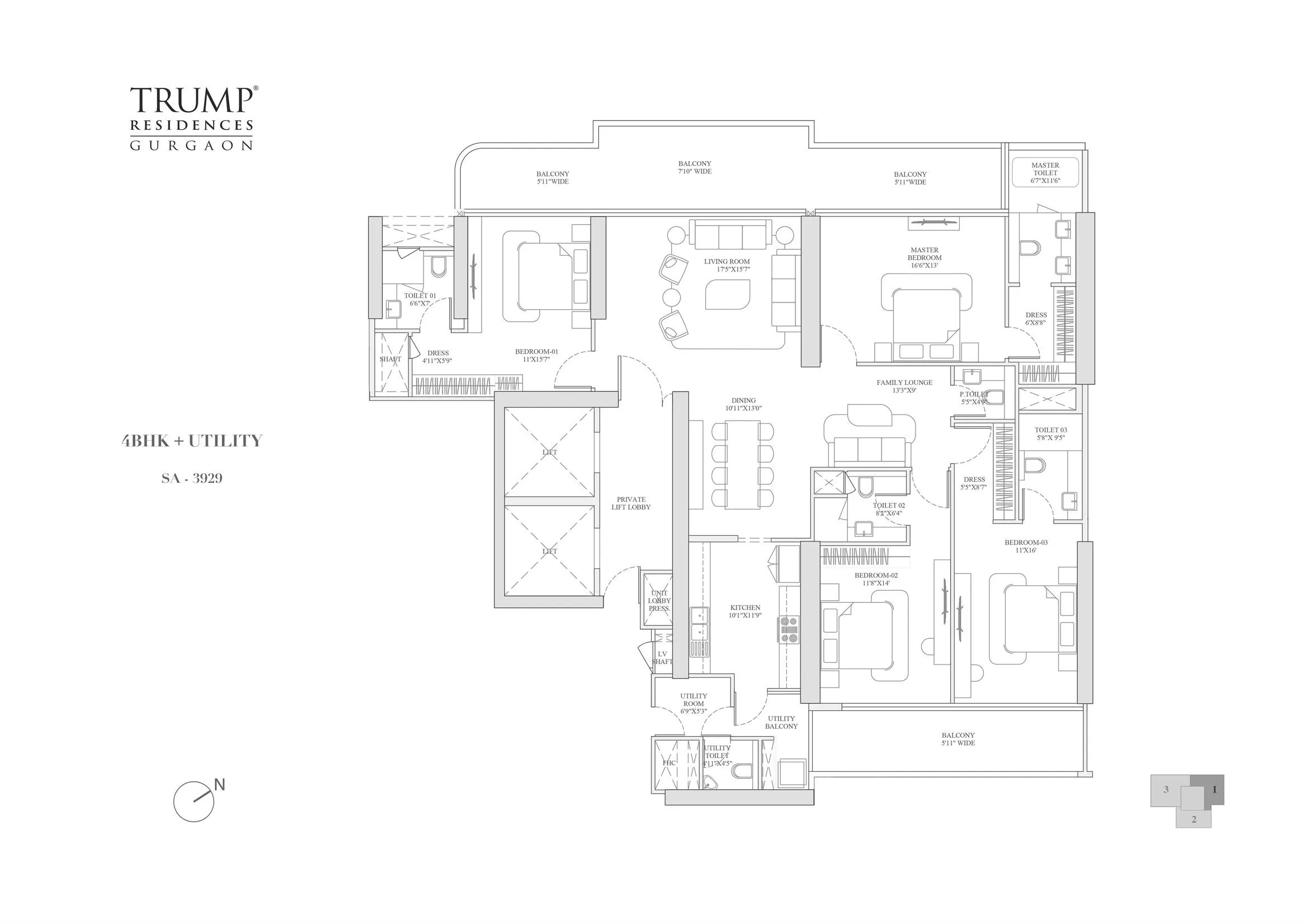 Floor Plan 4 BHK