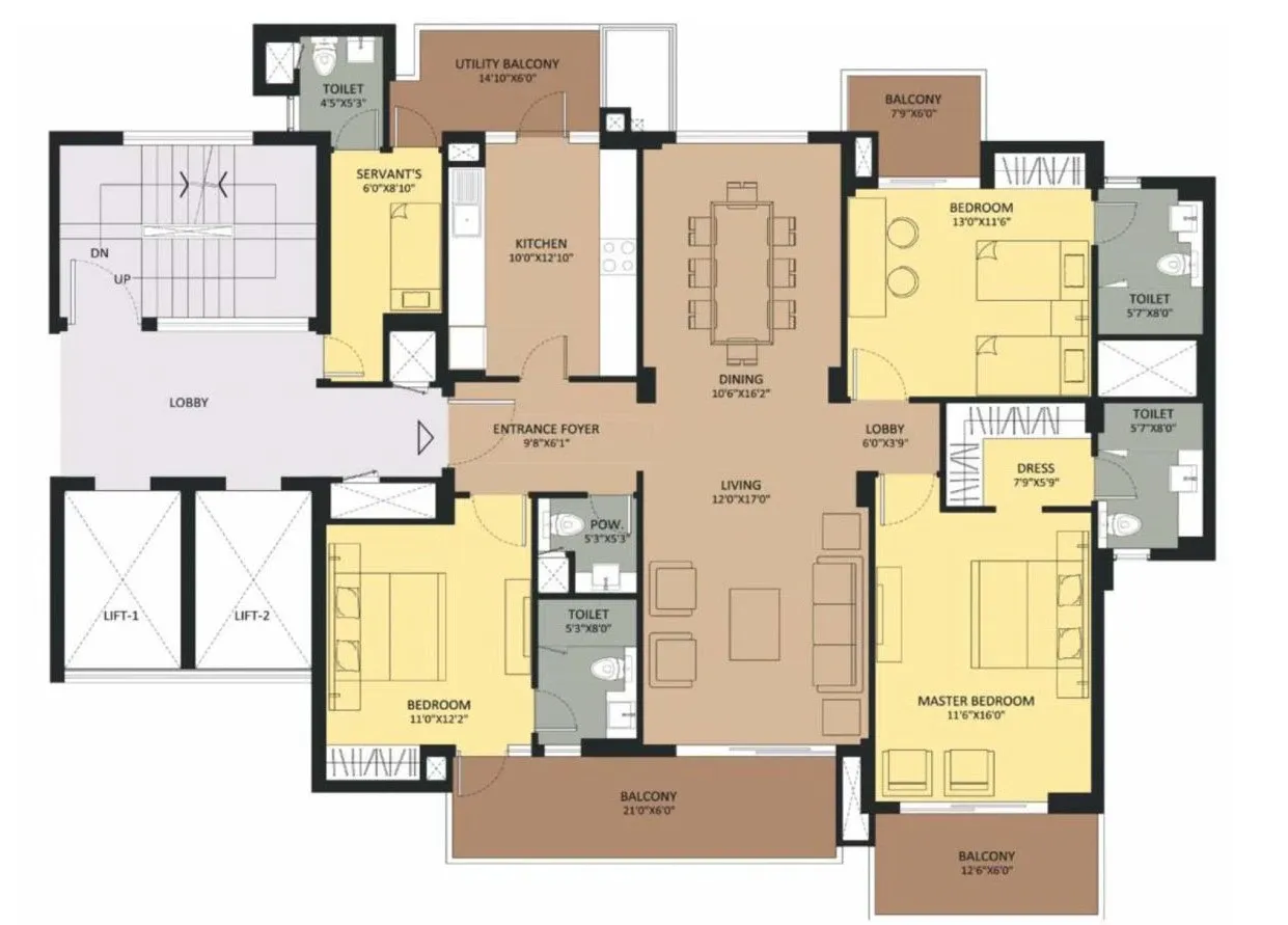Floor Plan 3 BHK