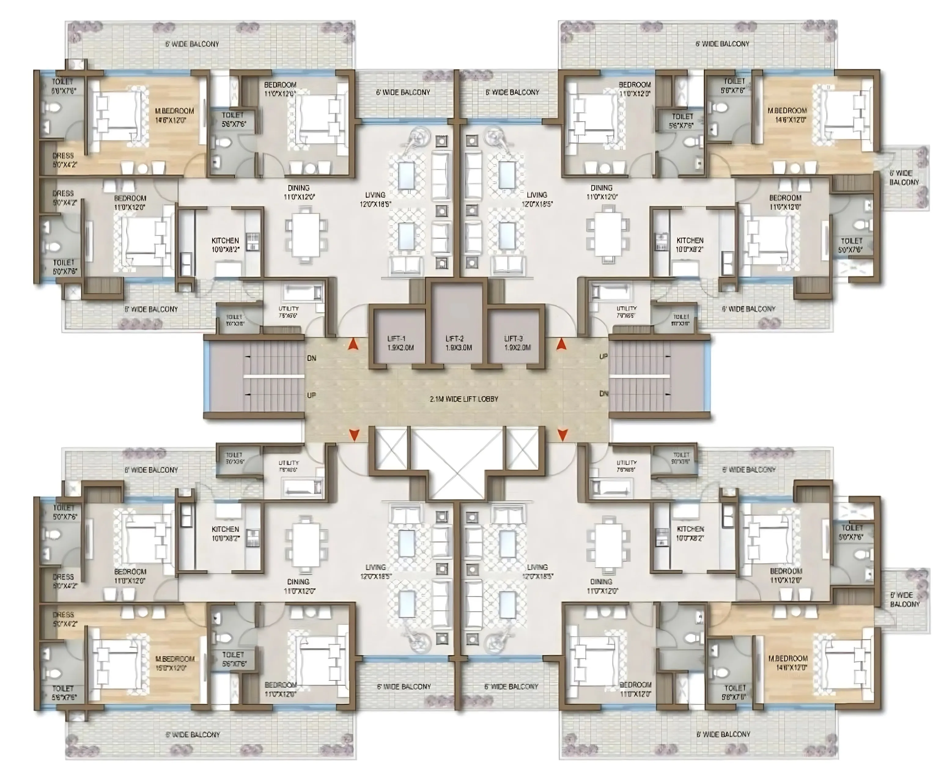 Floor Plan 3 BHK