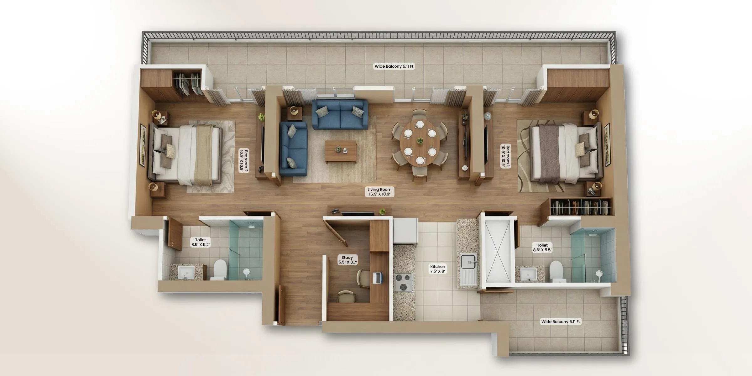 Floor Plan 2.5 BHK