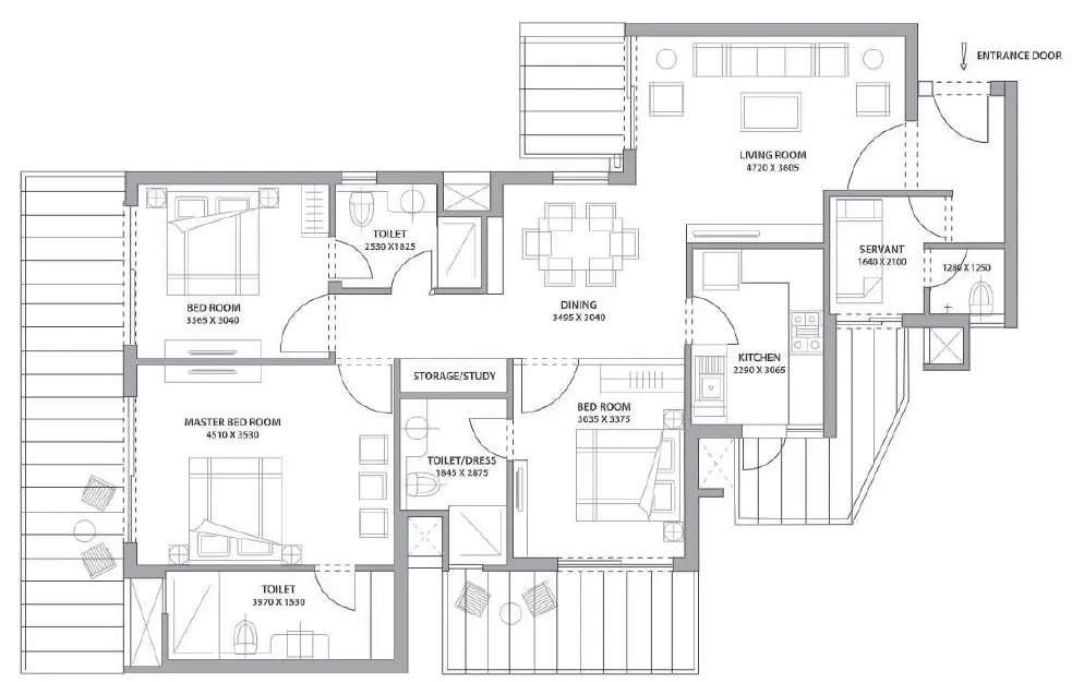 Floor Plan 3 BHK