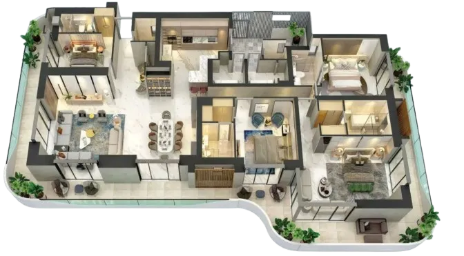 Floor Plan 4 BHK
