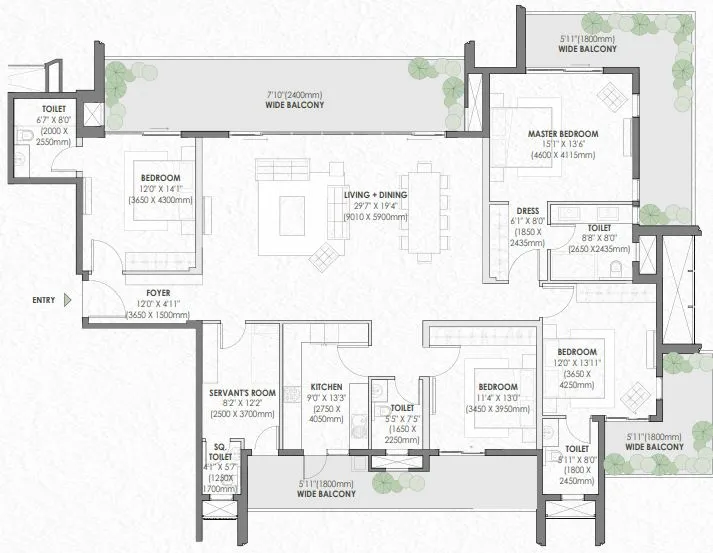 Floor Plan 4 BHK