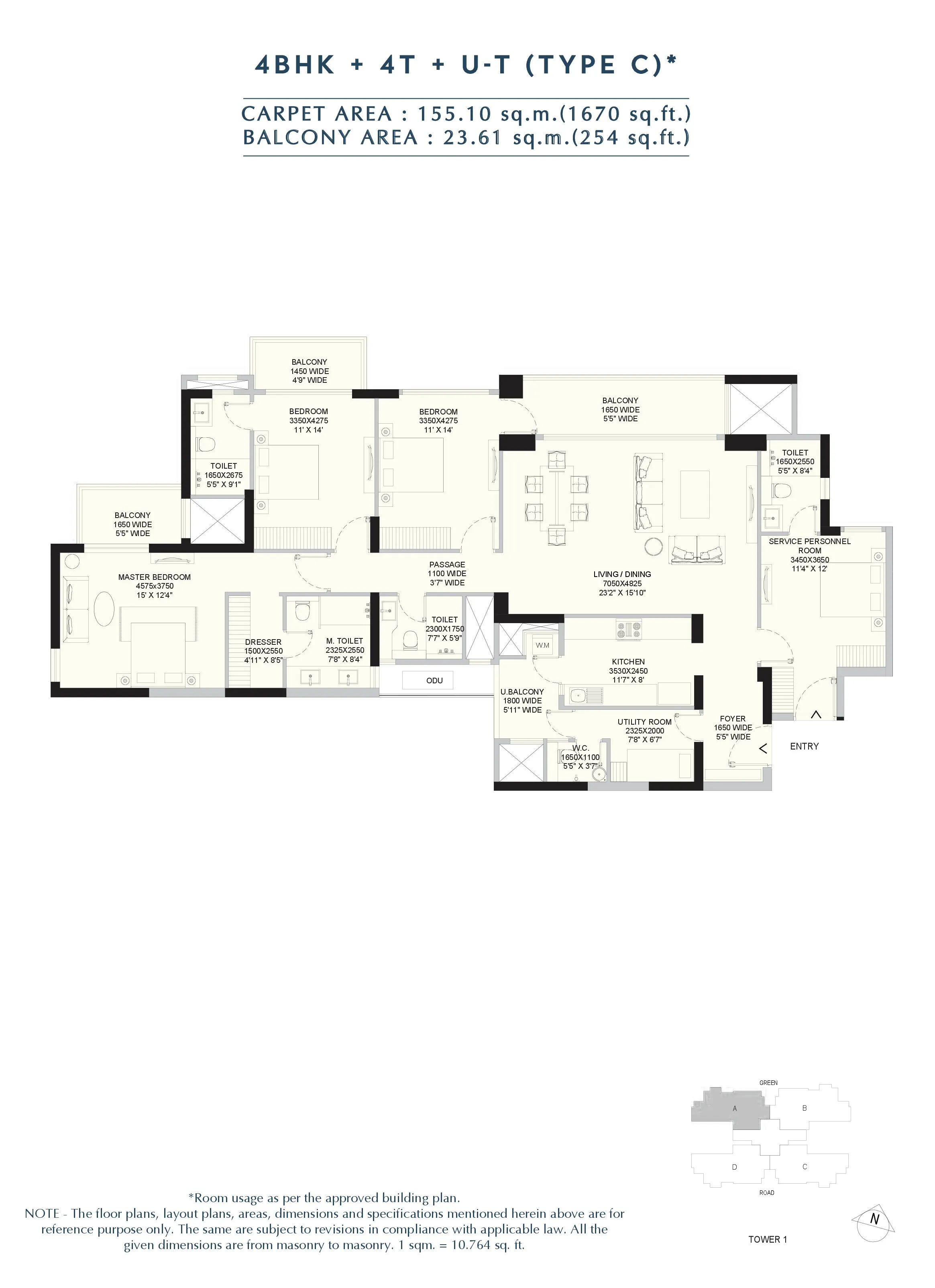 Floor Plan 4 BHK