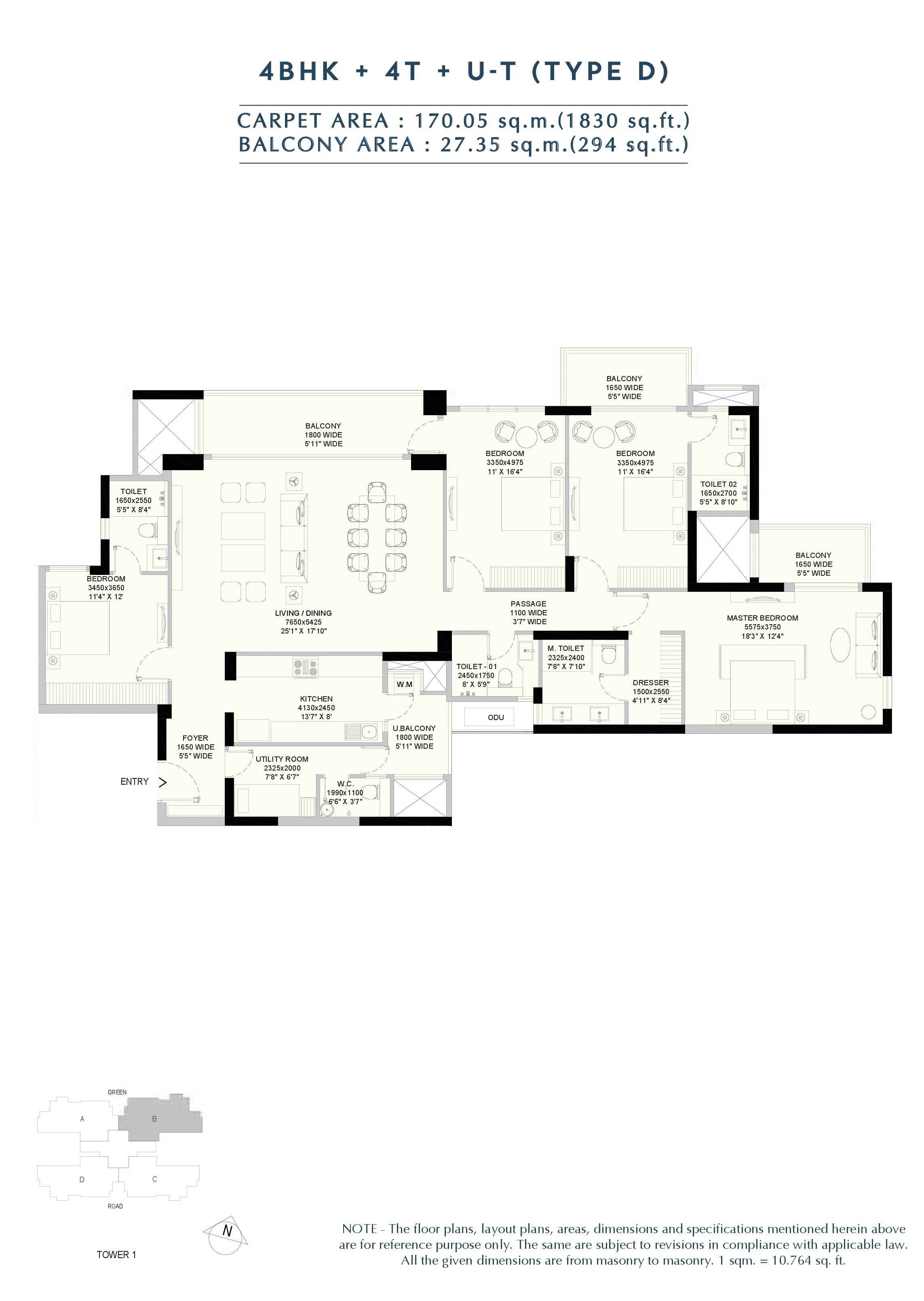 Floor Plan 4 BHK