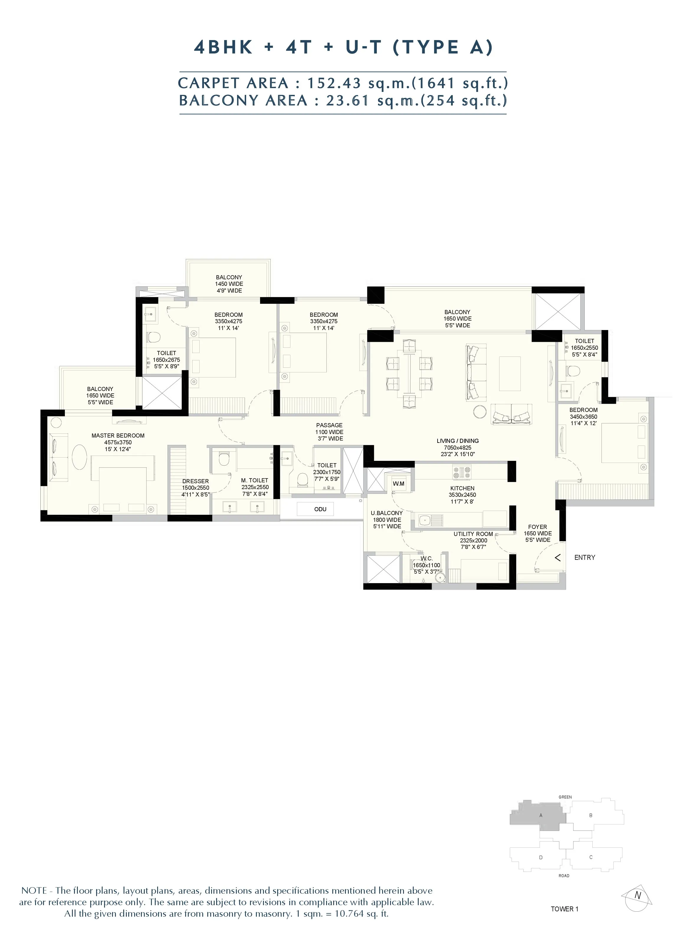 Floor Plan 4 BHK