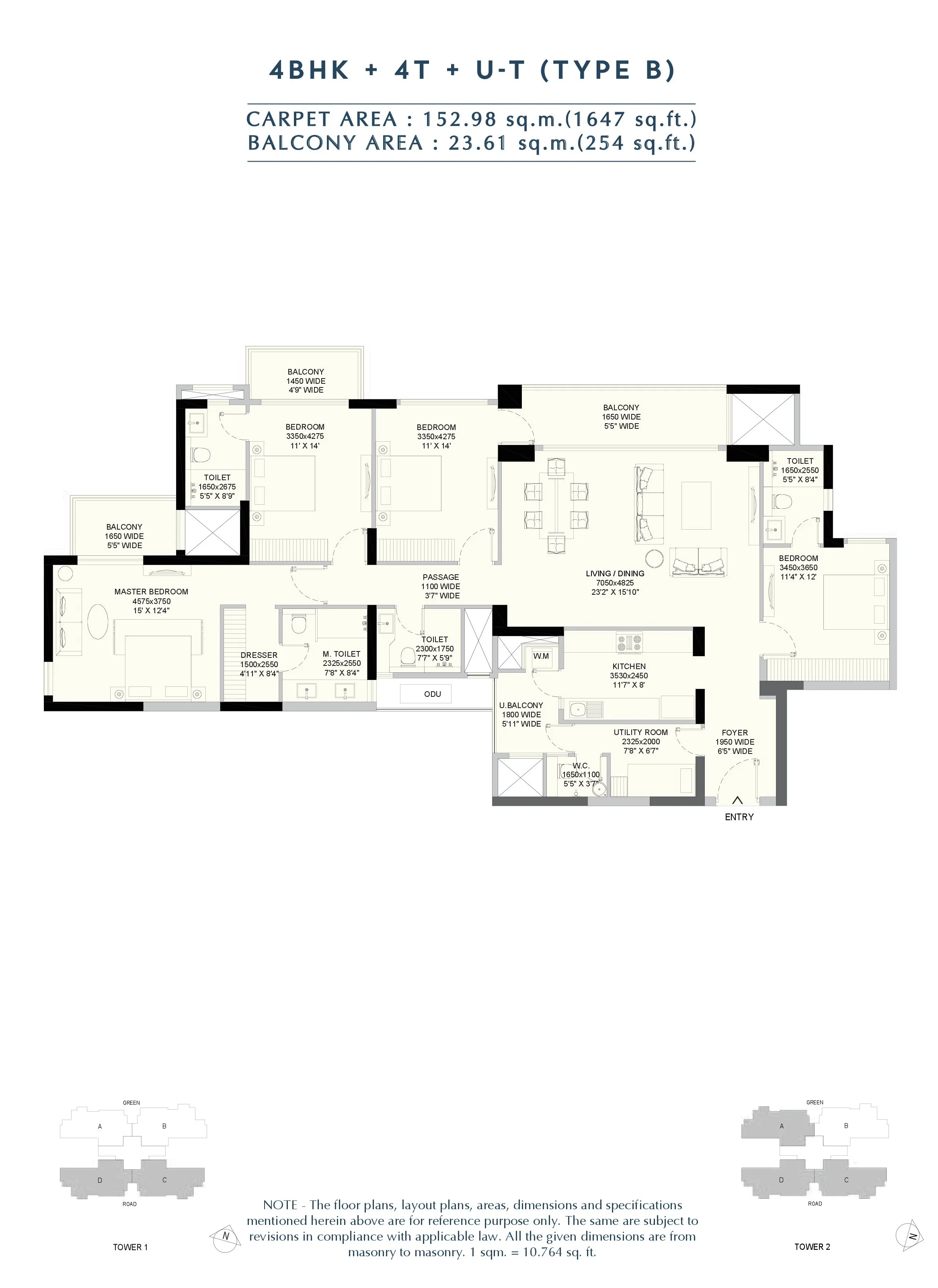 Floor Plan 4 BHK