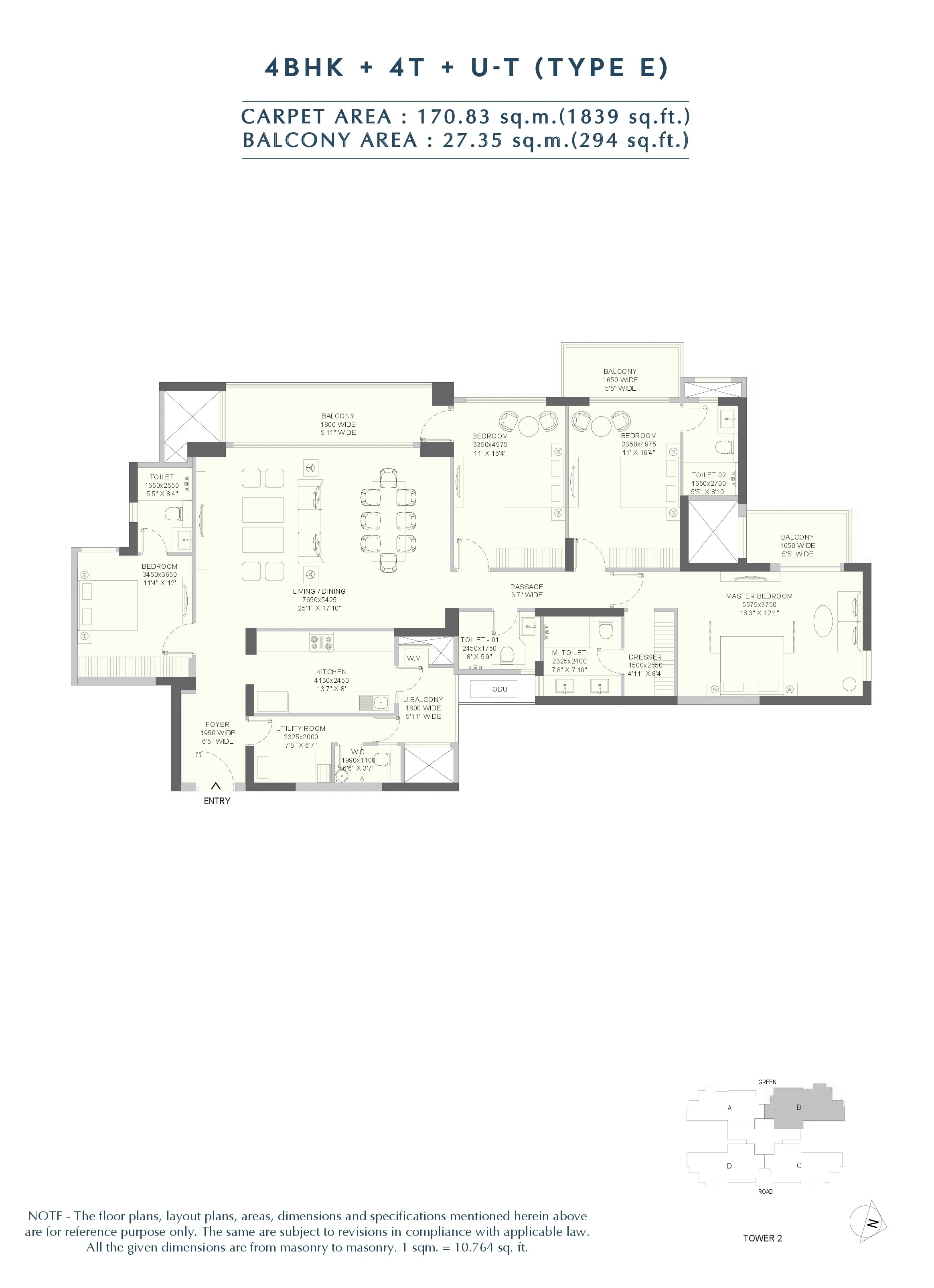 Floor Plan 4 BHK