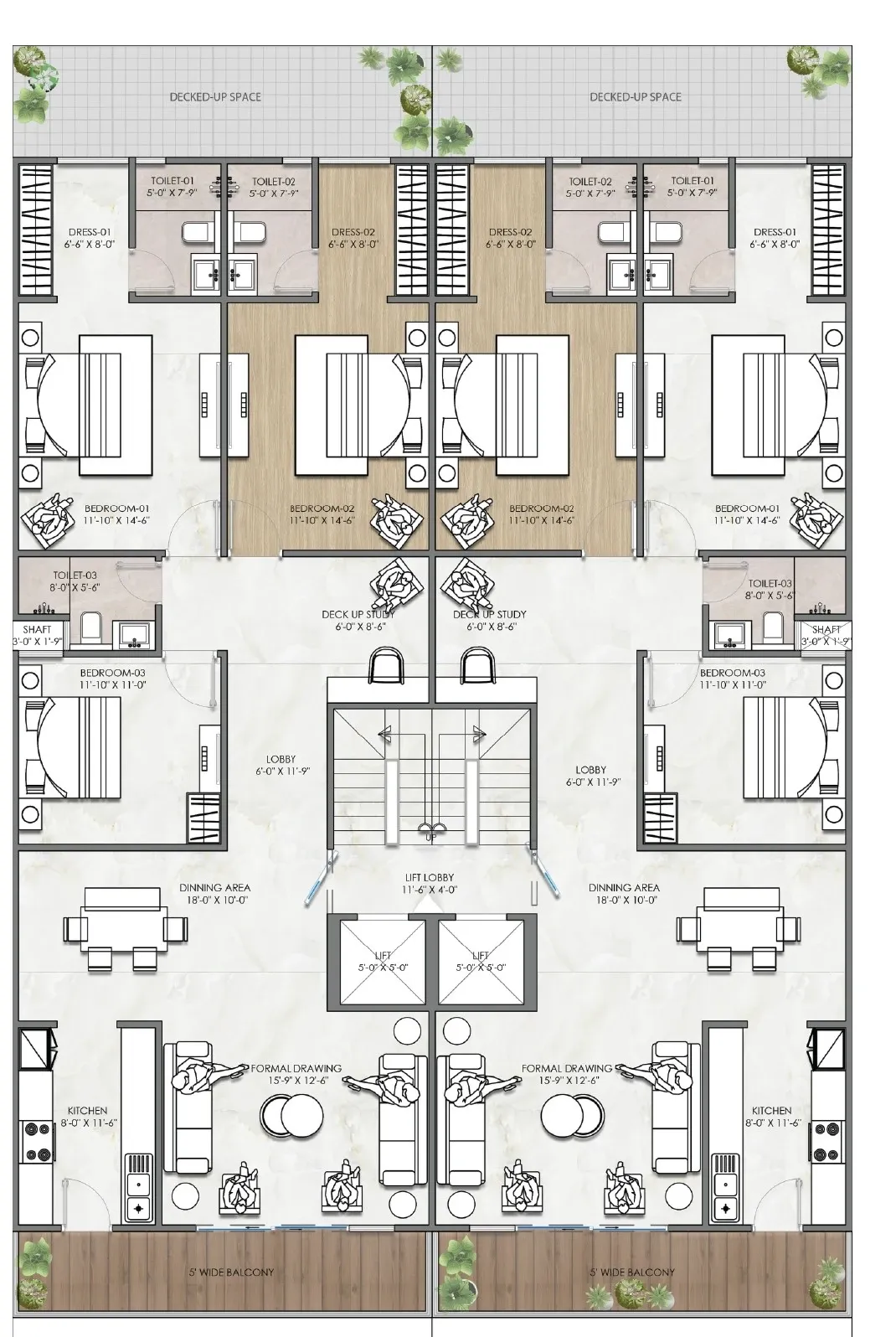 Floor Plan 3 BHK