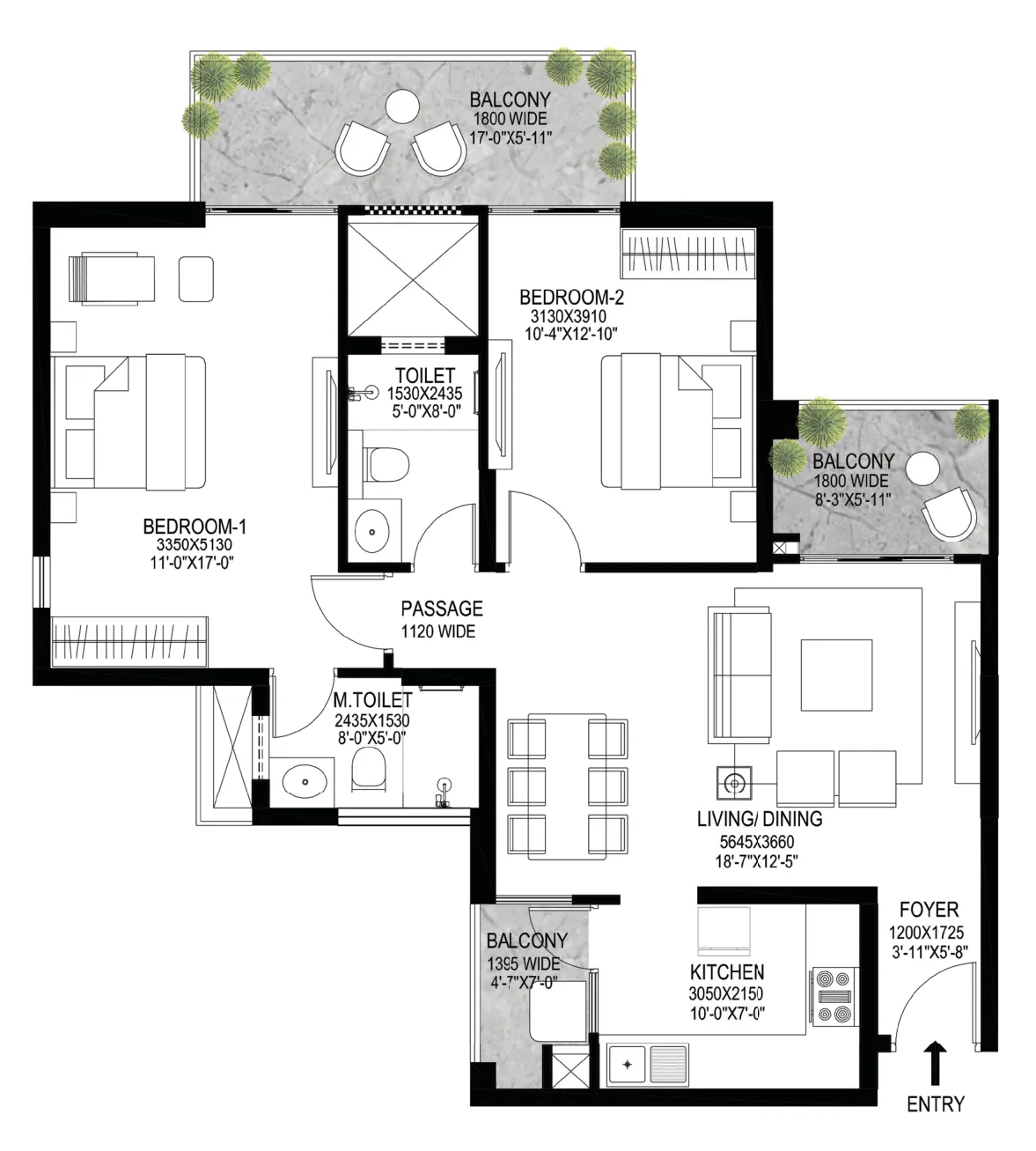 Floor Plan 2 BHK