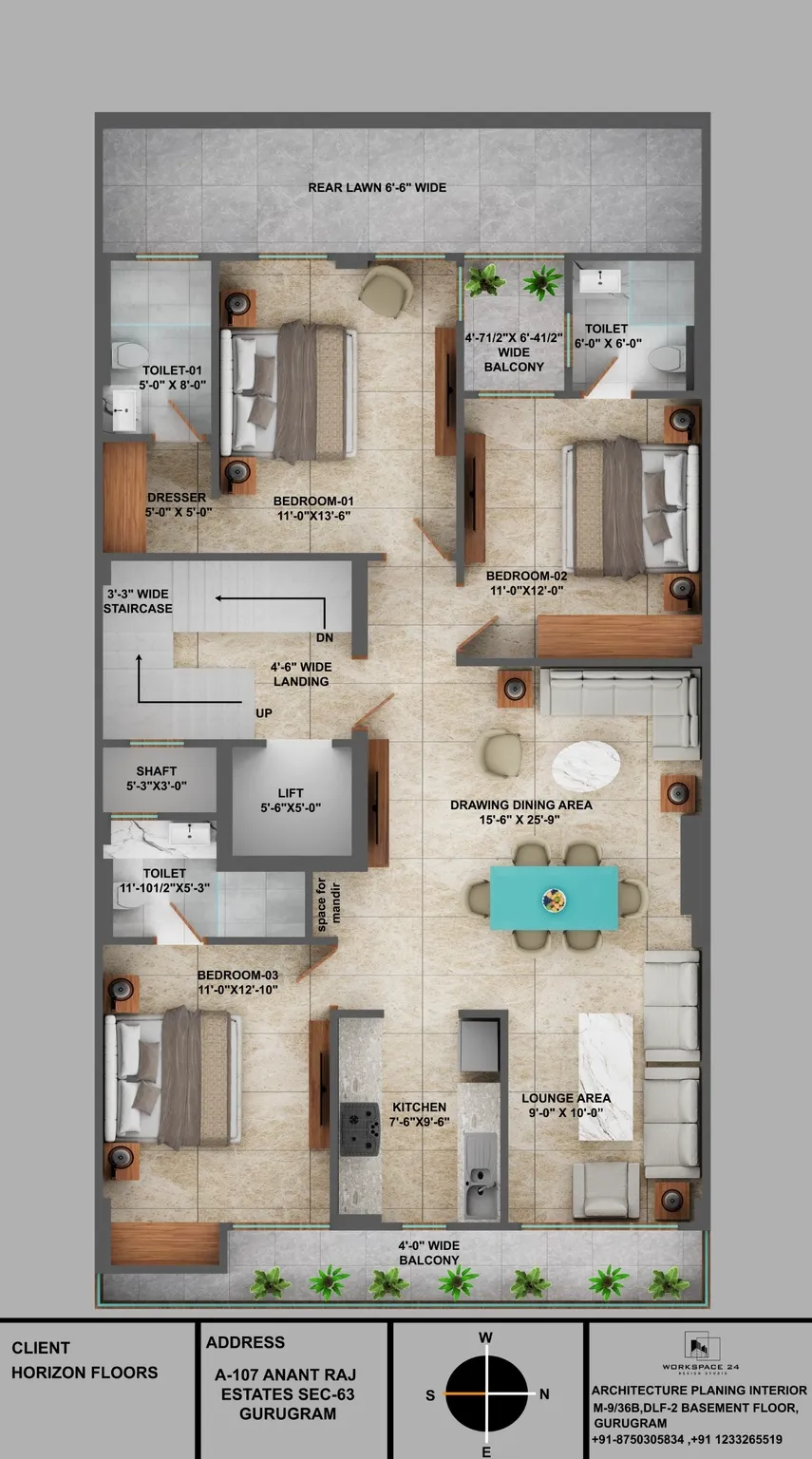 Floor Plan 3 BHK