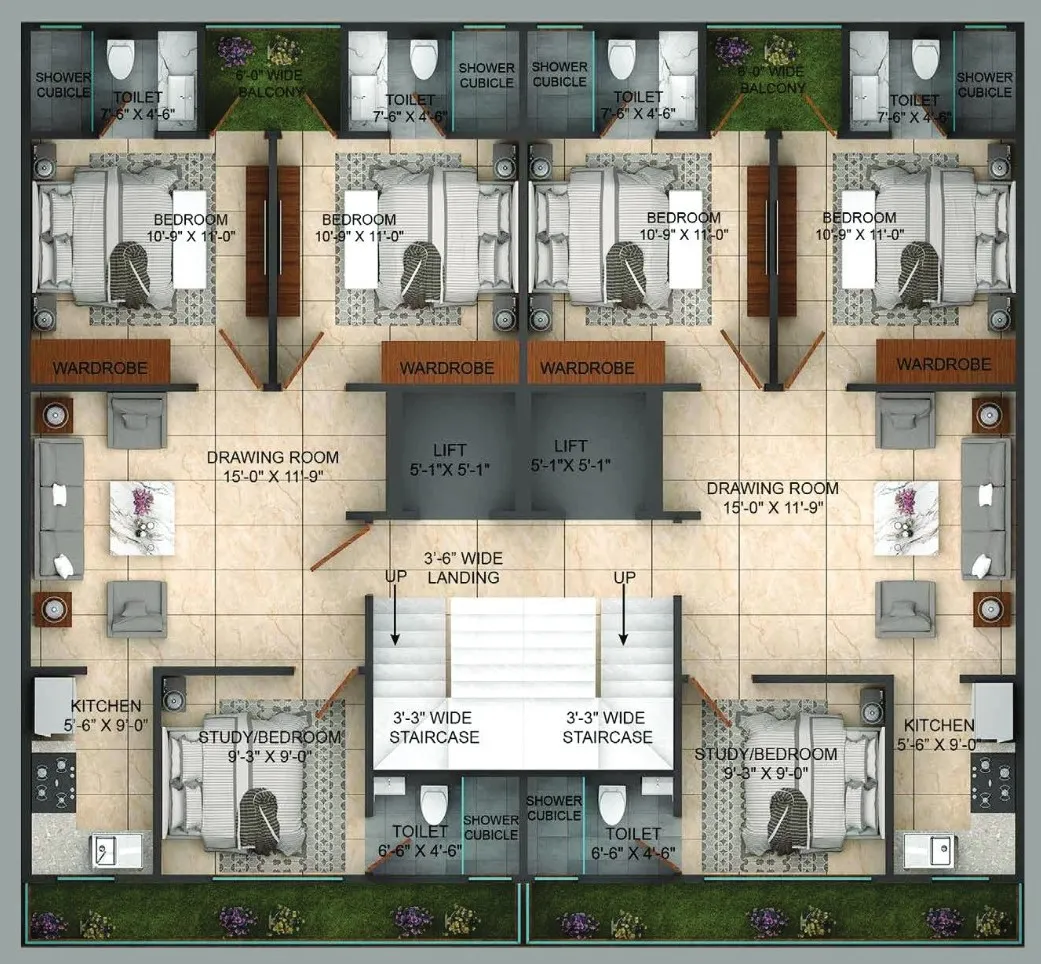 Floor Plan 3 BHK