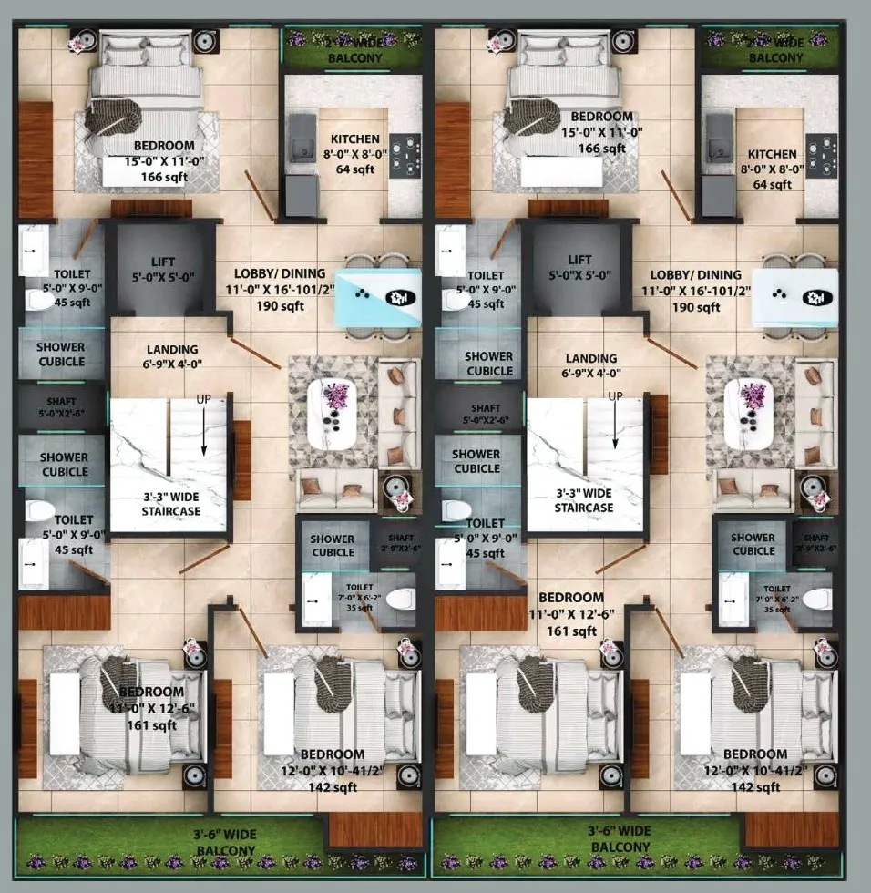 Floor Plan 3 BHK