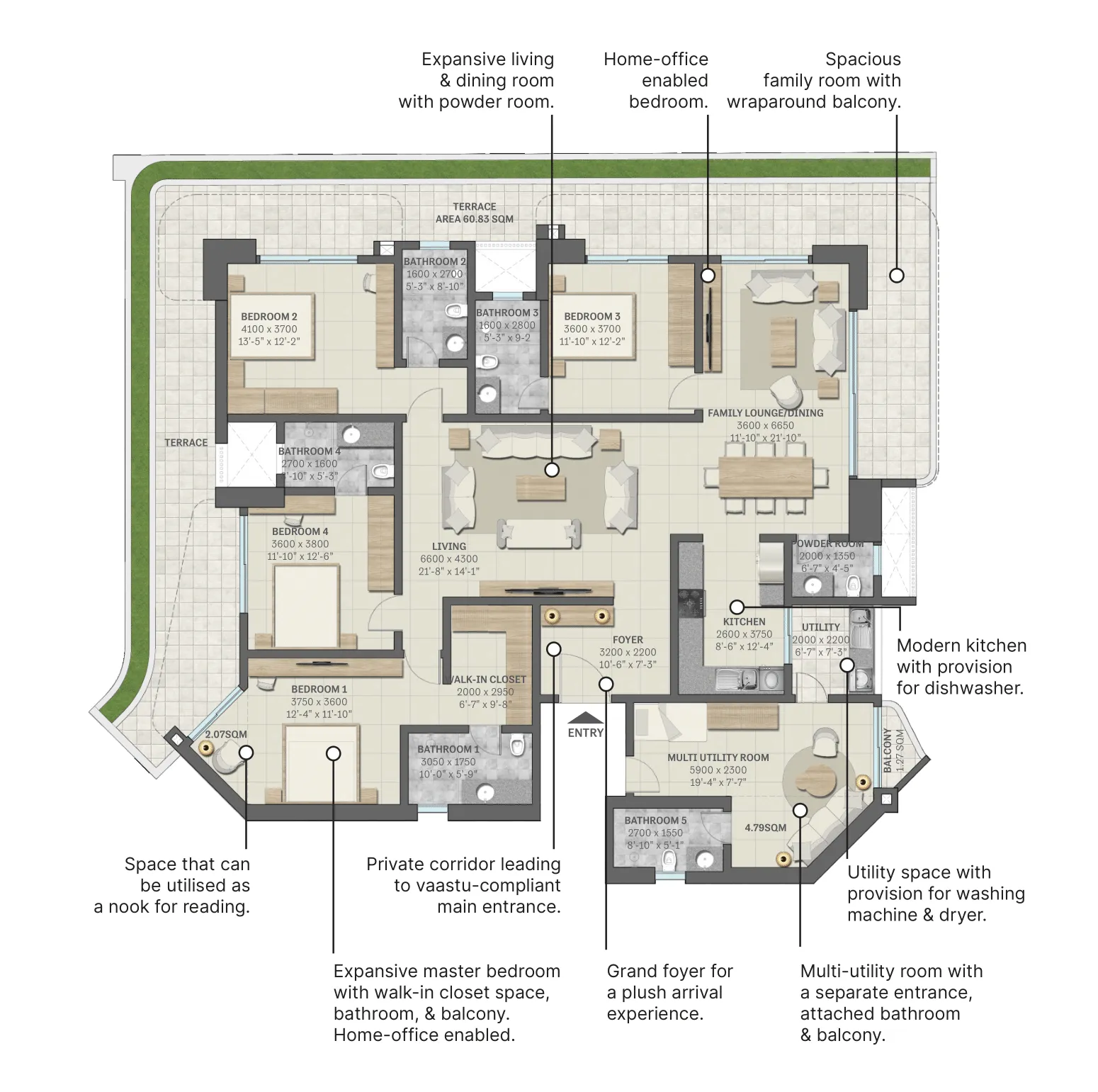 Floor Plan 4 BHK