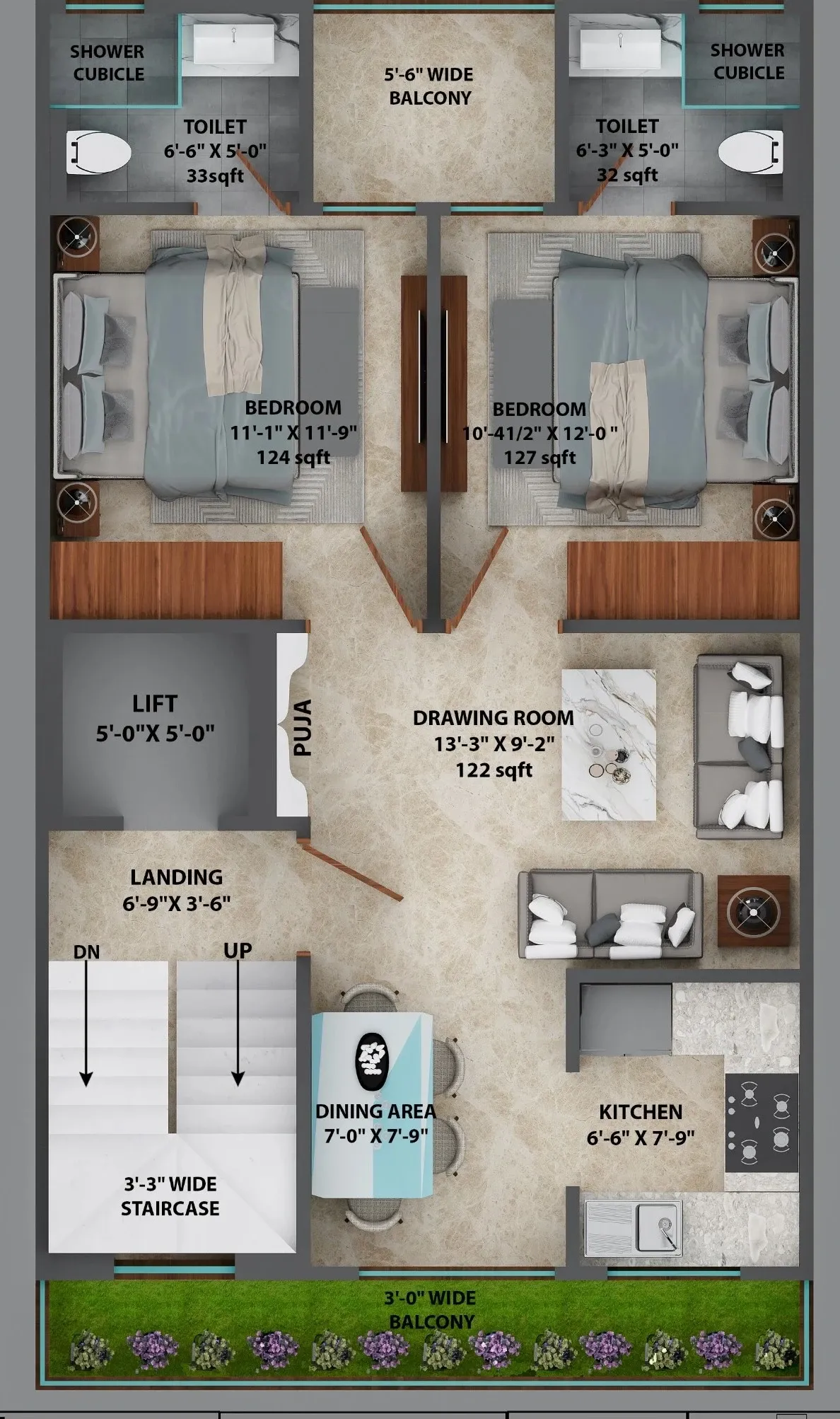 Floor Plan 2 BHK