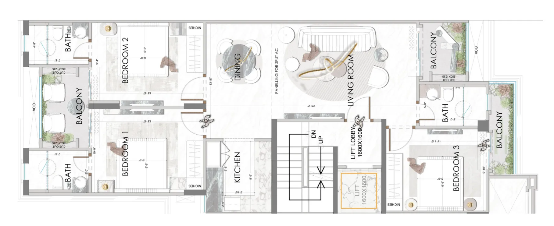 Floor Plan 3 BHK