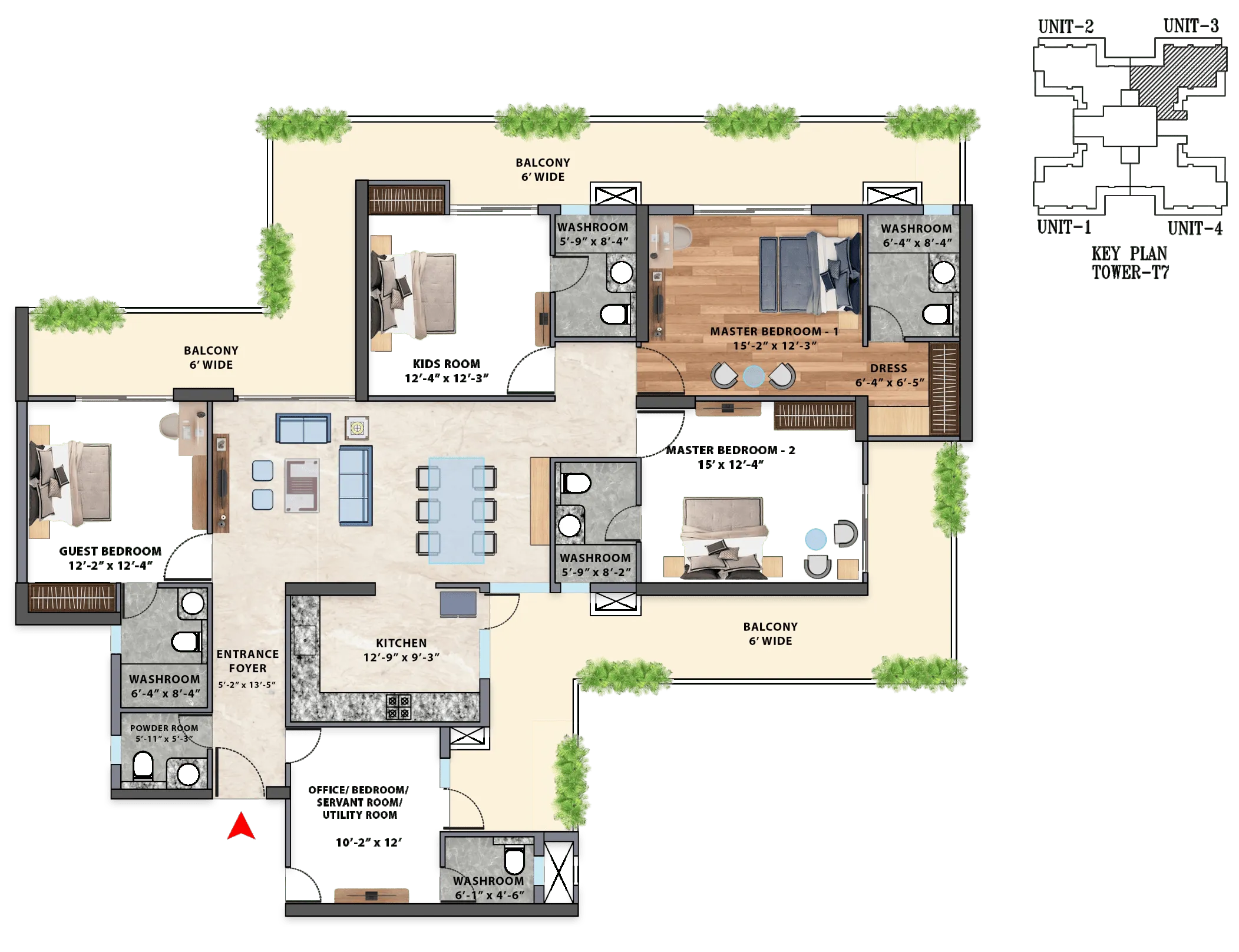 Floor Plan 4 BHK