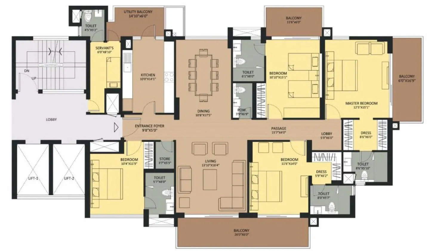 Floor Plan 4 BHK
