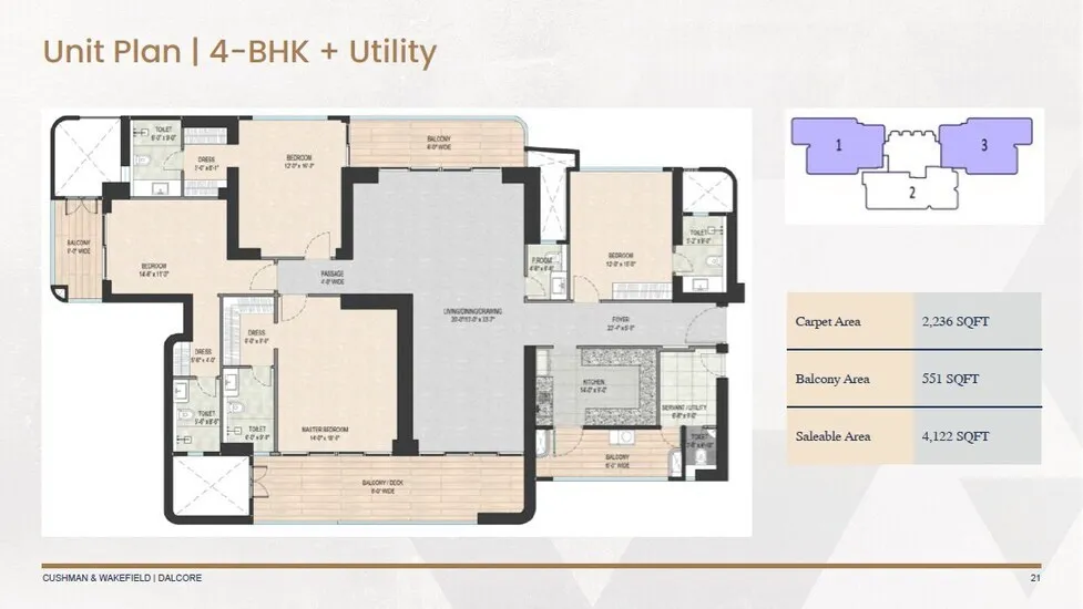 Floor Plan 4 BHK