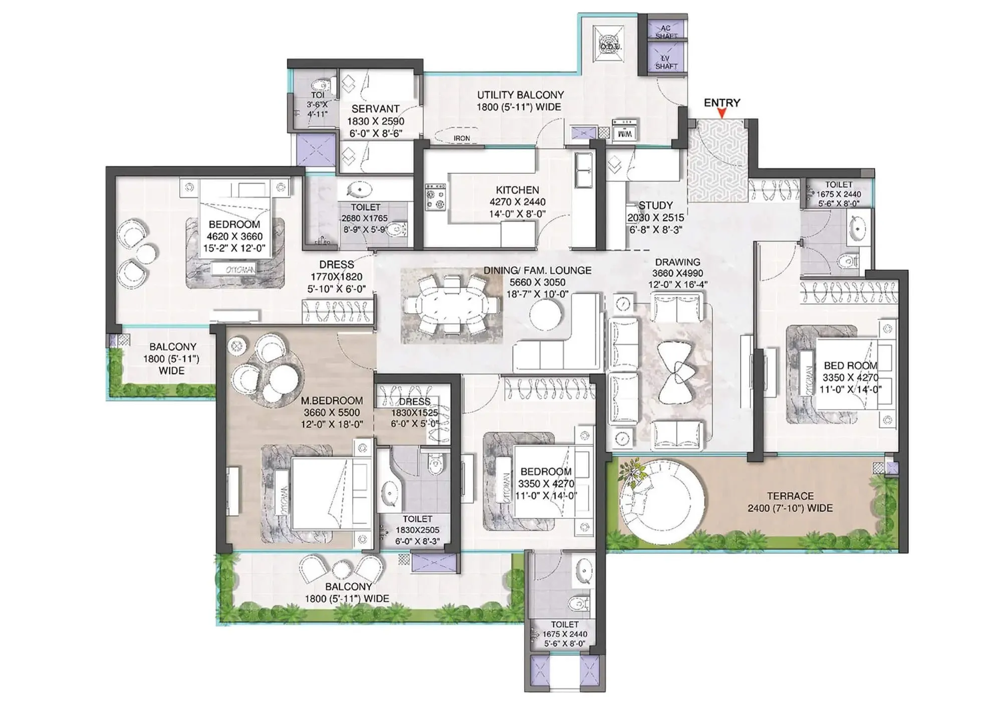 Floor Plan 4.5 BHK