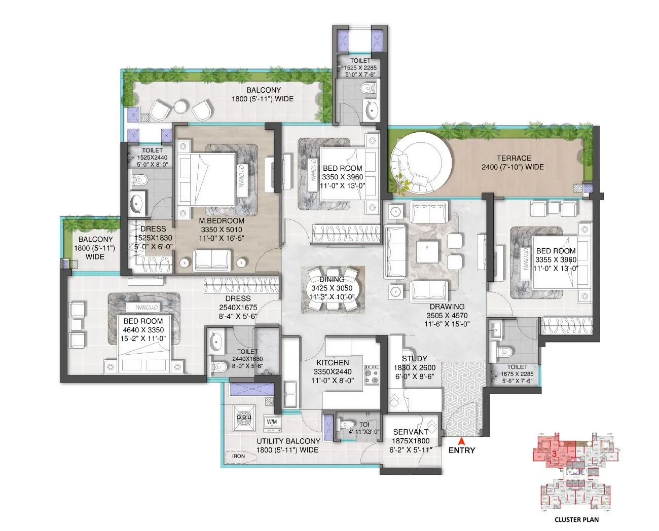 Floor Plan 4.5 BHK