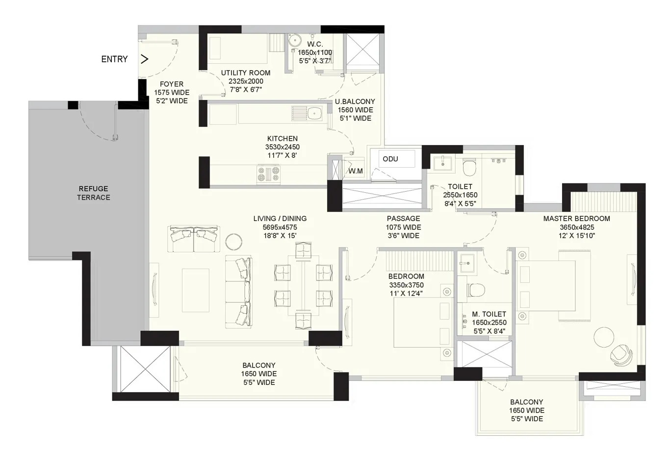 Floor Plan 2 BHK