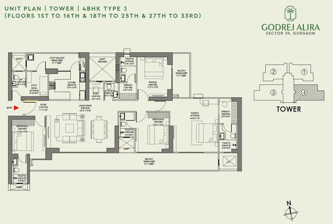 Floor Plan 4.5 BHK