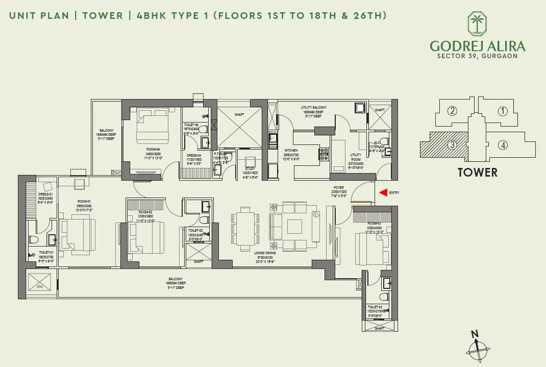 Floor Plan 4.5 BHK