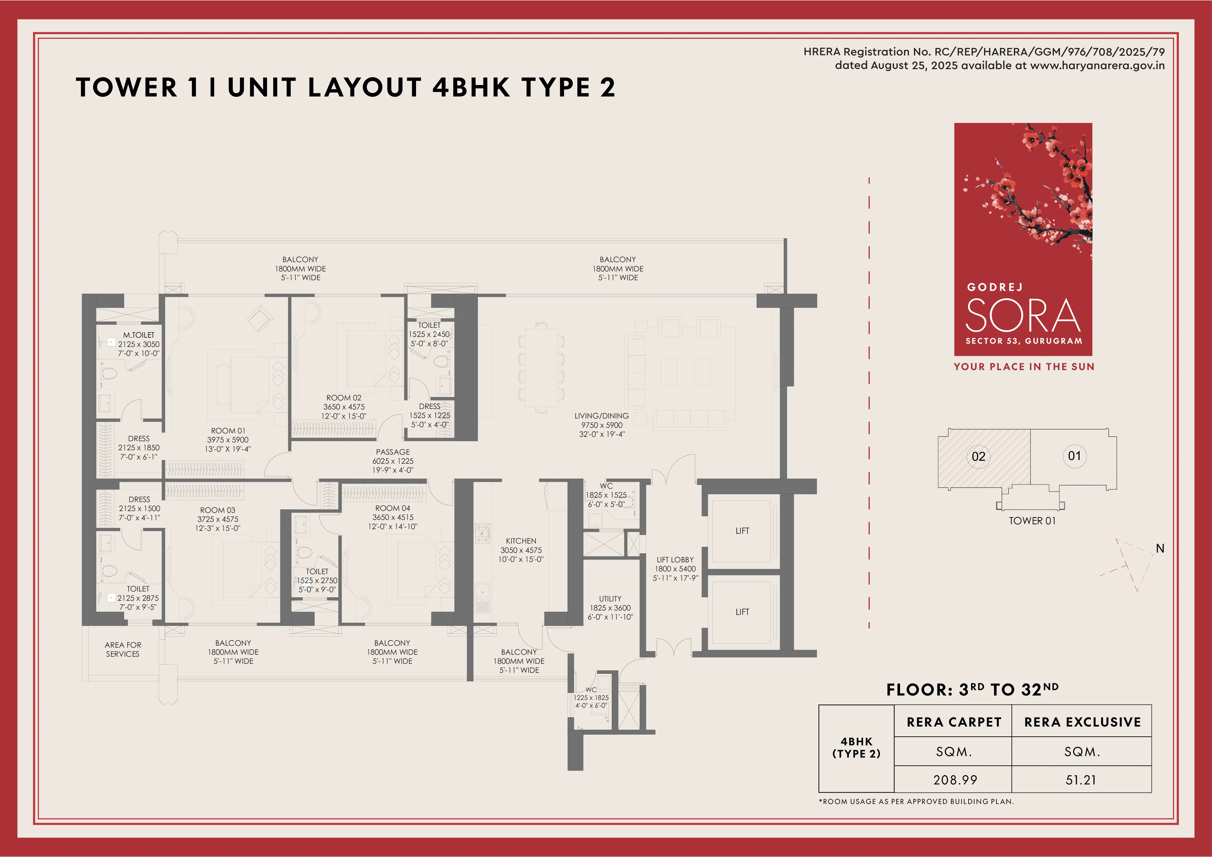 Floor Plan 4 BHK