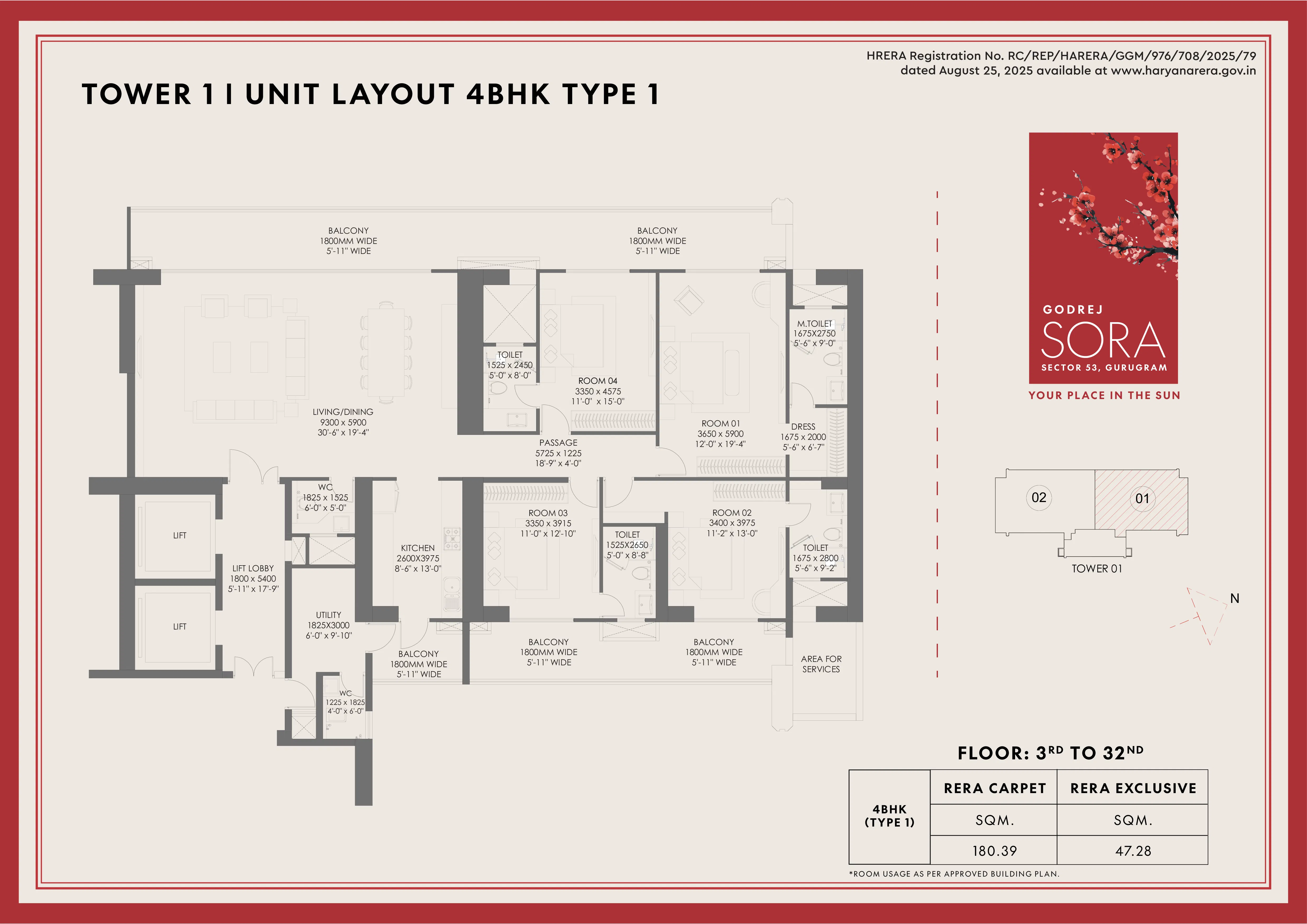 Floor Plan 4 BHK
