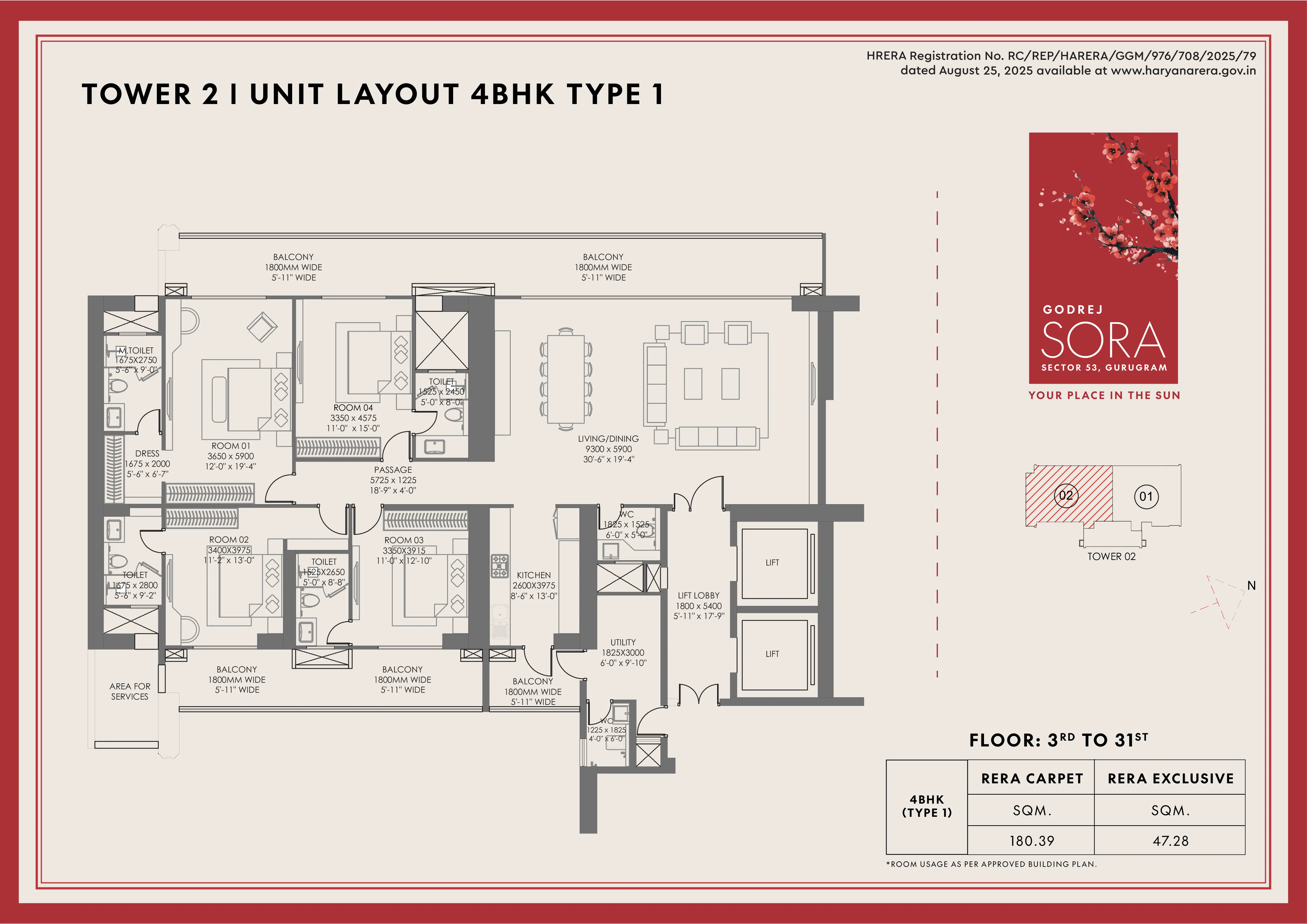 Floor Plan 4 BHK