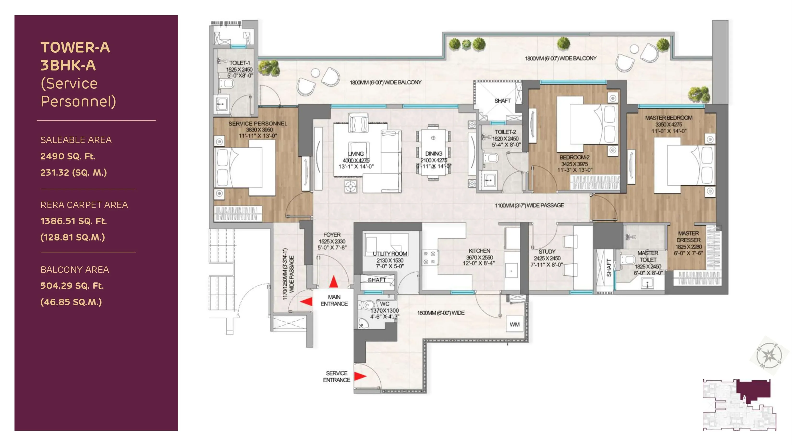 Floor Plan 3 BHK