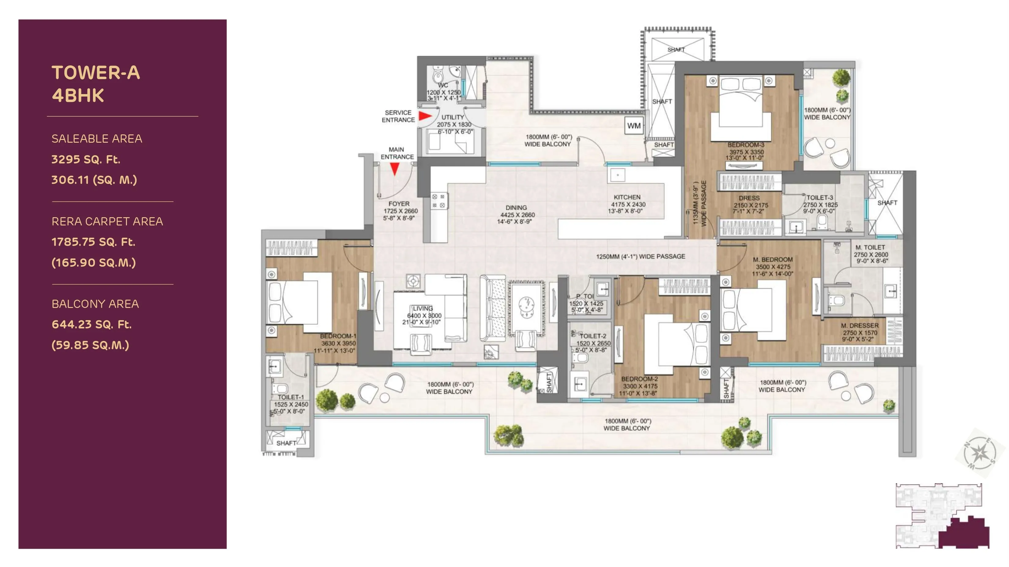 Floor Plan 4 BHK