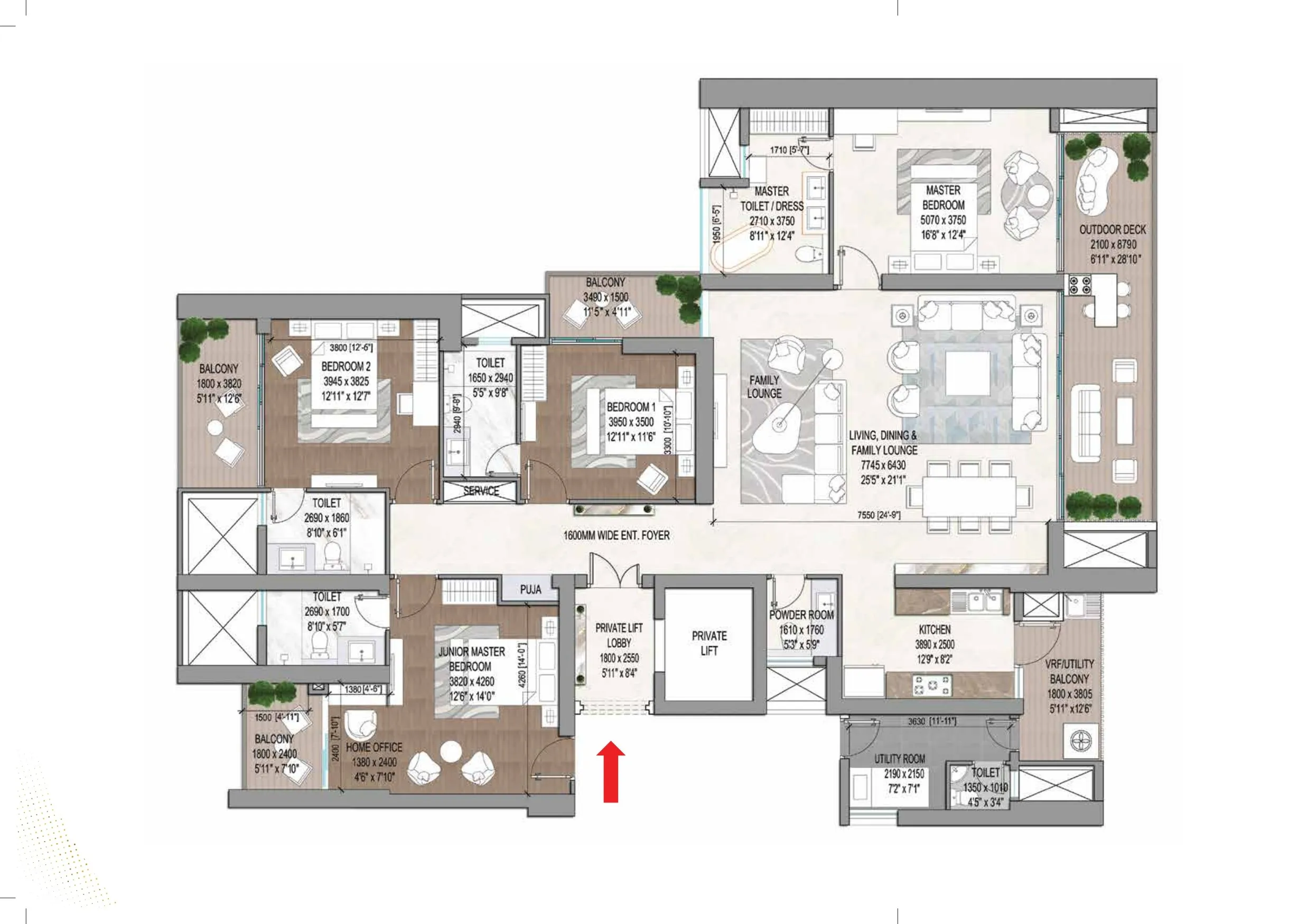 Floor Plan 4.5 BHK