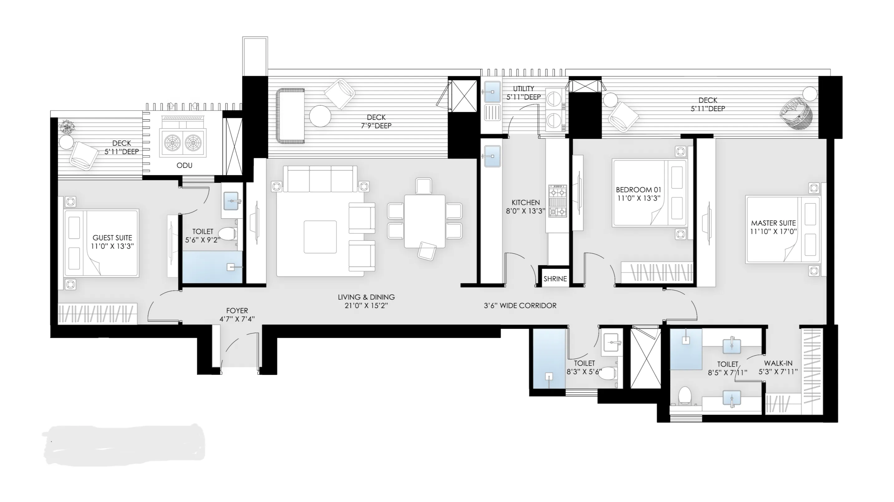 Floor Plan 3 BHK
