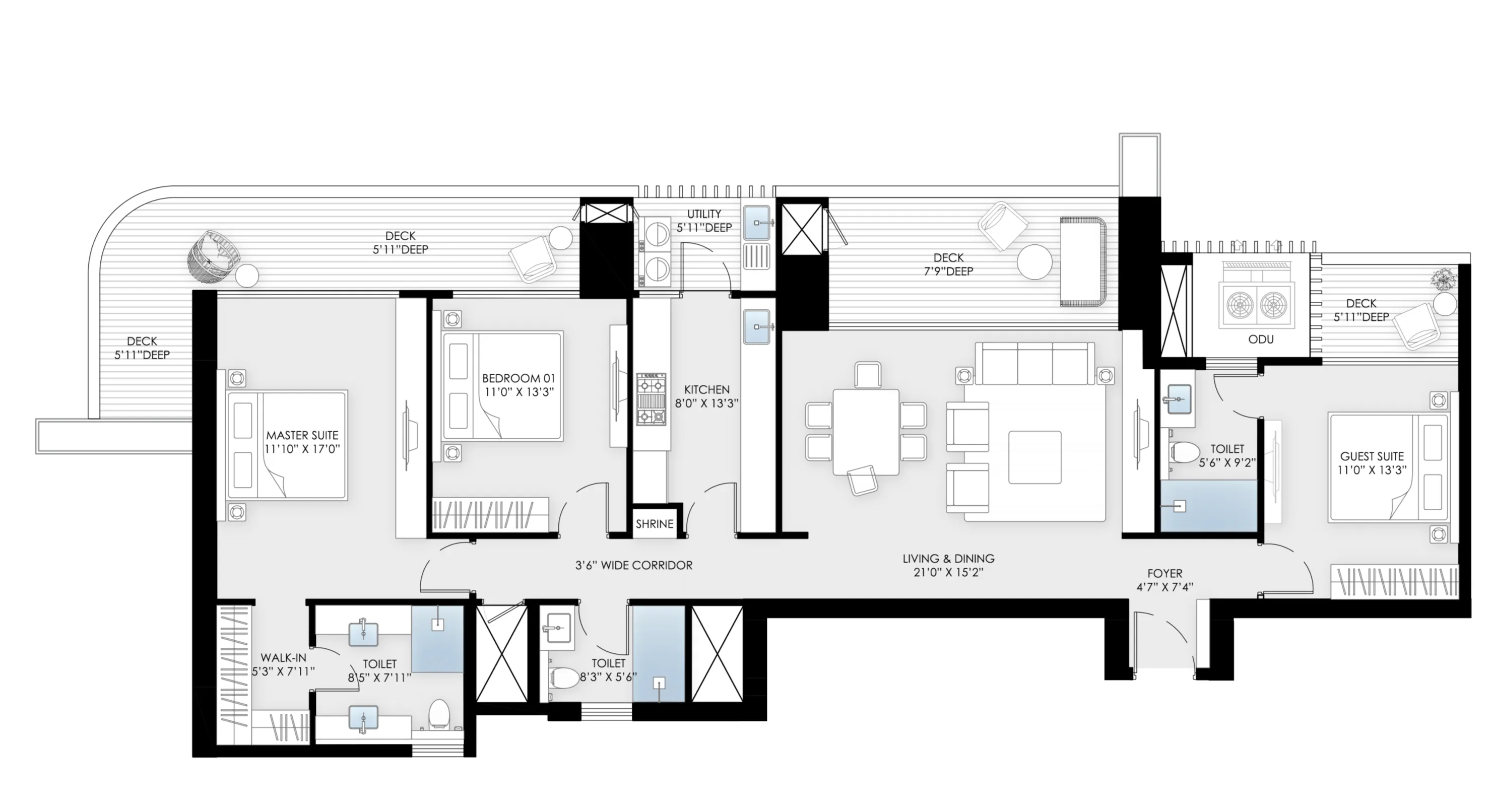 Floor Plan 3 BHK