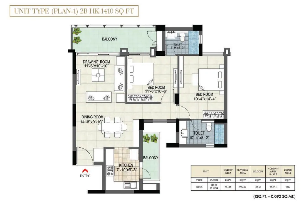 Floor Plan 2 BHK