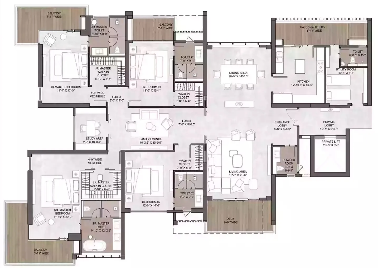 Floor Plan 4 BHK