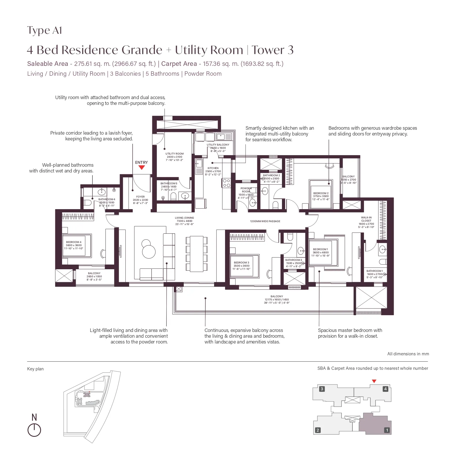 Floor Plan 4 BHK