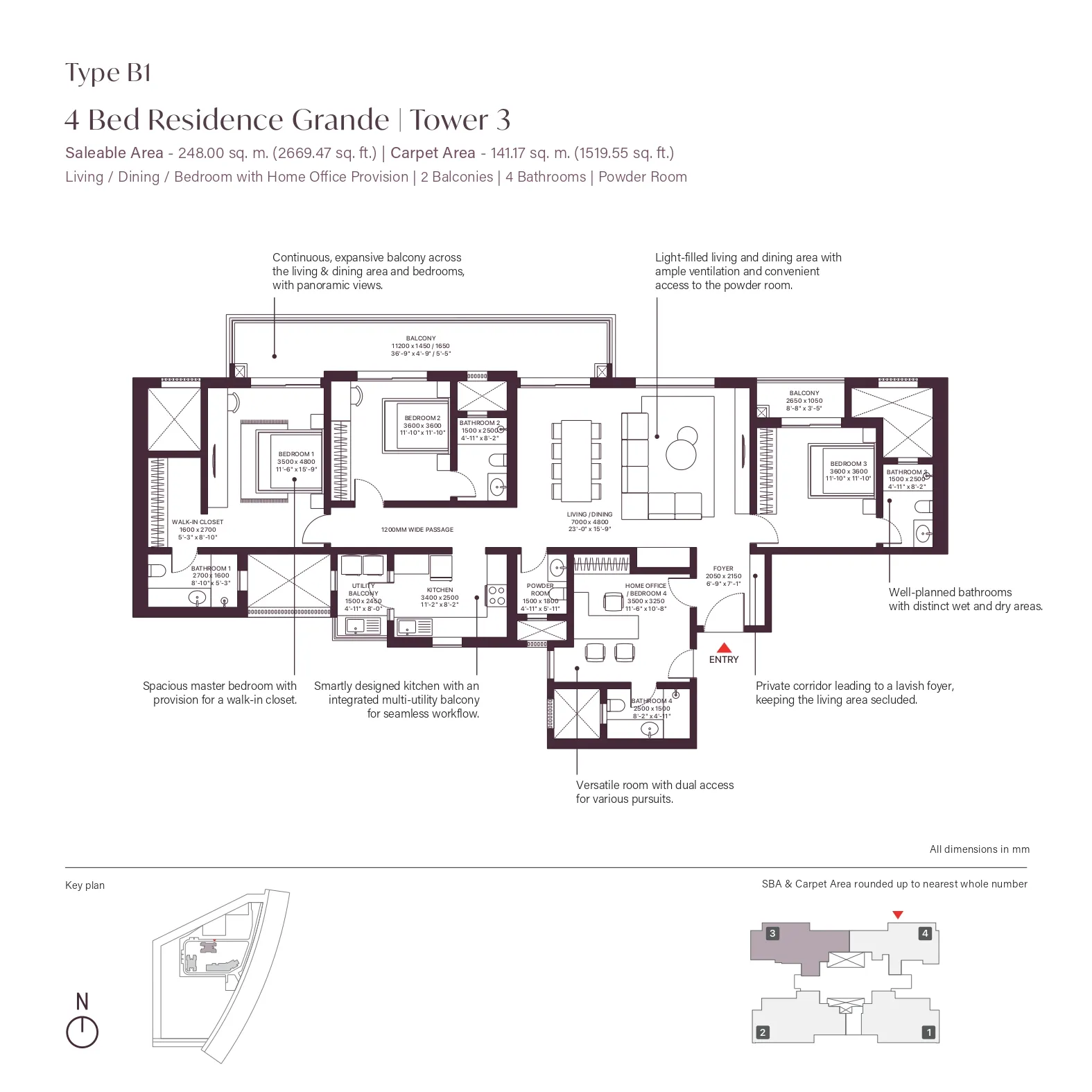 Floor Plan 4 BHK