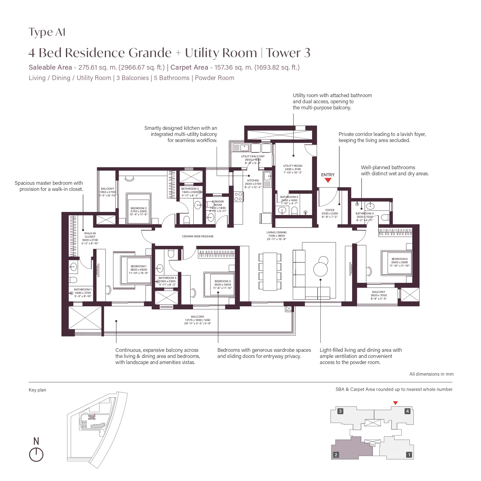 Floor Plan 4 BHK
