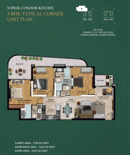 Floor Plan 3 BHK